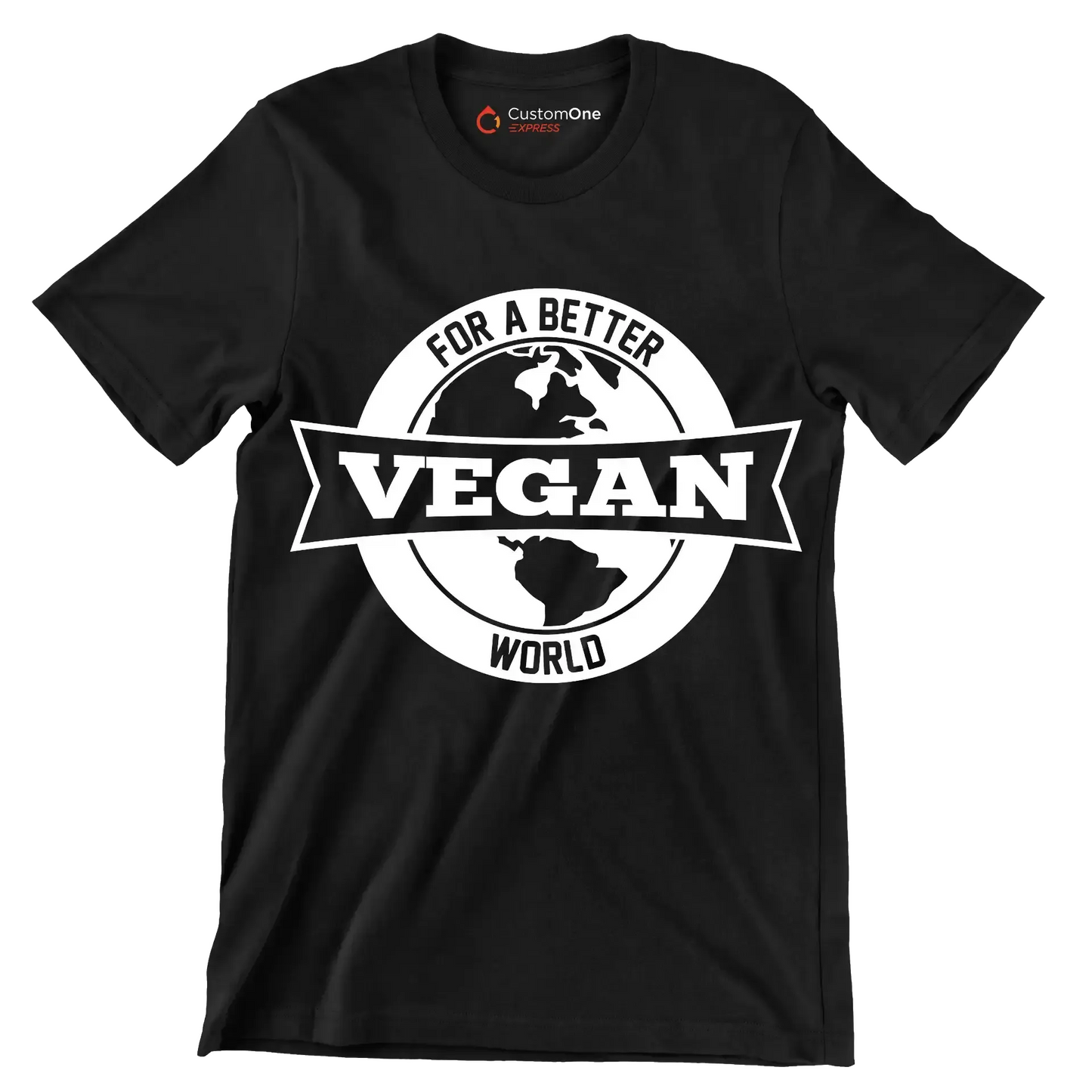 For a better Vegan world - Vegan Themed T-Shirt-Black-S-Custom One Express