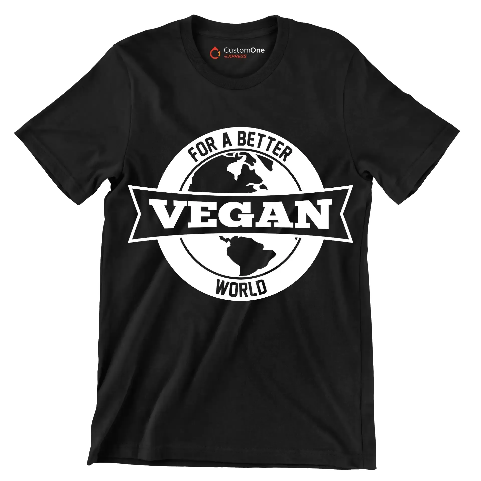 For a better Vegan world - Vegan Themed T-Shirt-Black-S-Custom One Express