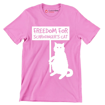Freedom for schrodinger's cat - Cat Themed T-Shirt-Pink-S-Custom One Express