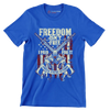 Freedom isn't free I paid for it united states veteran - Veterans Themed T-Shirt-Blue-S-Custom One Express