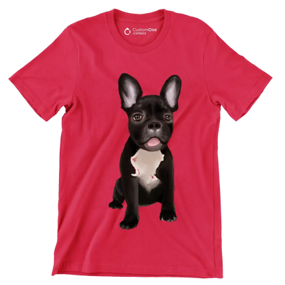 French_Bulldog - Dog Themed T-Shirt-Red-S-Custom One Express
