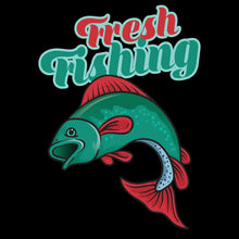 Fresh fishing - Fishing Themed T-Shirt-Black-S-Custom One Express