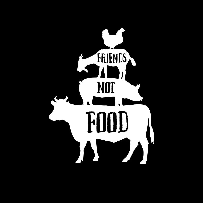 Friends not food - Vegan Themed T-Shirt-Black-S-Custom One Express