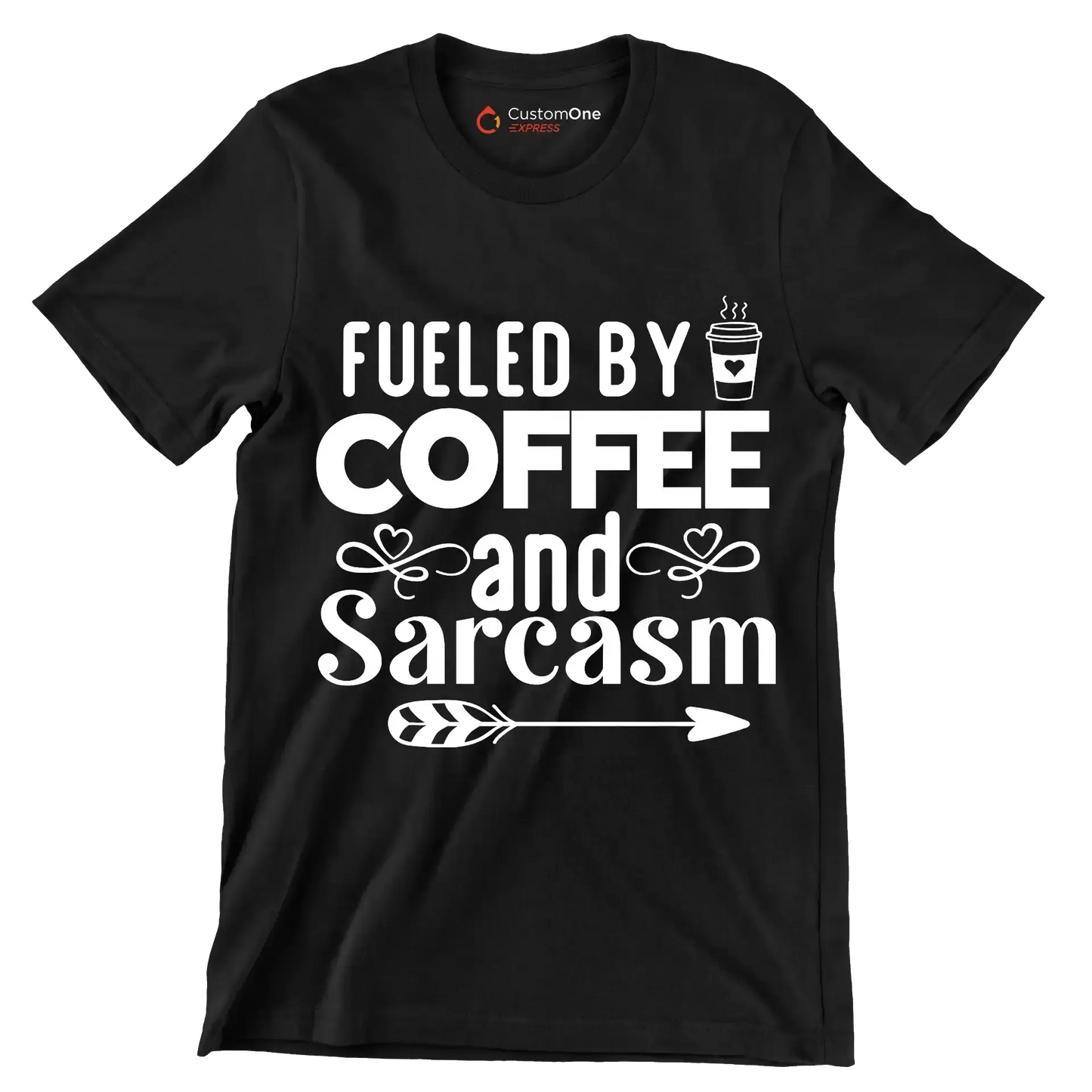 Fueled by coffee and sarcasm - Sarcasm Themed T-Shirt-Black-S-Custom One Express