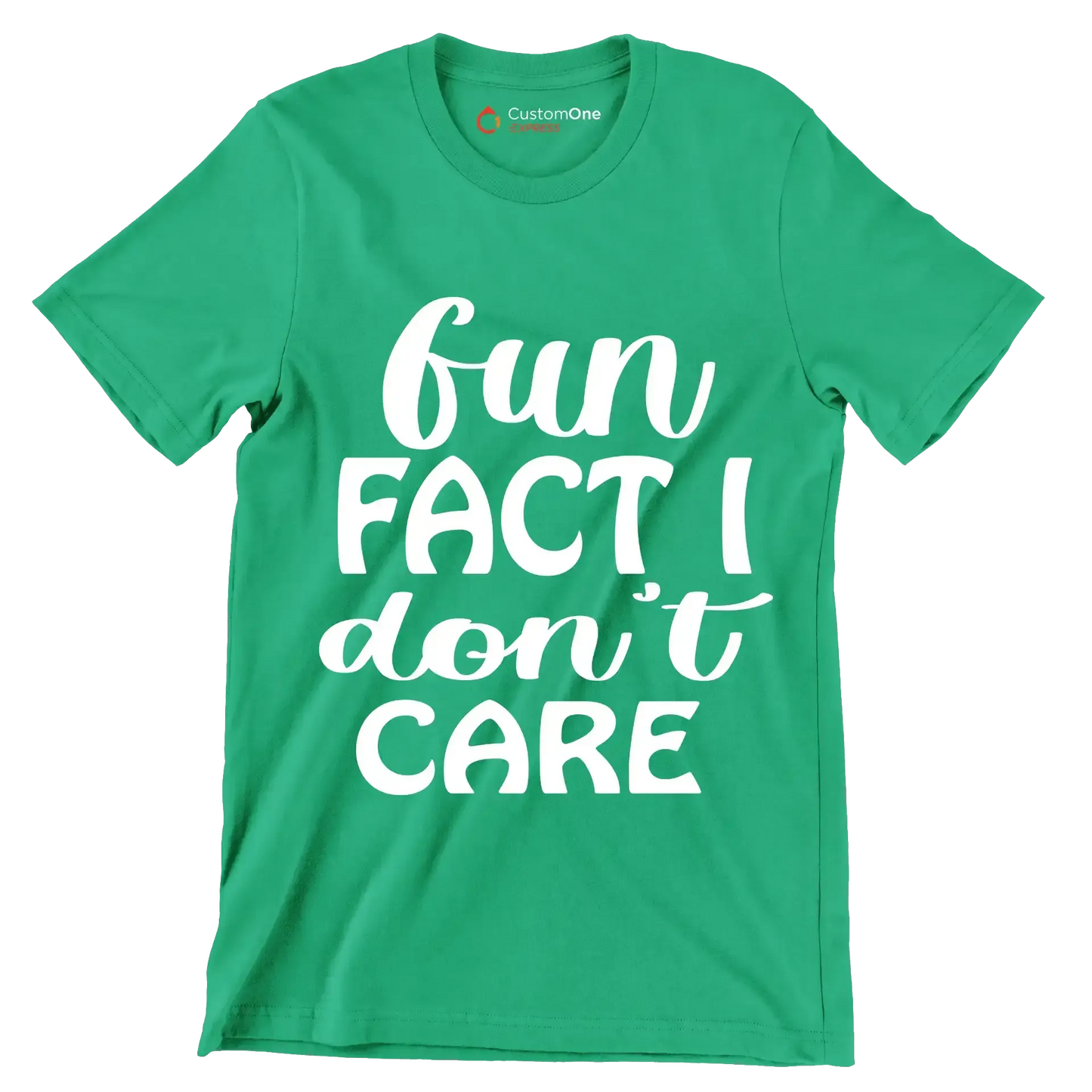 Fun fact I don't care - Sarcasm Themed T-Shirt-Green-S-Custom One Express