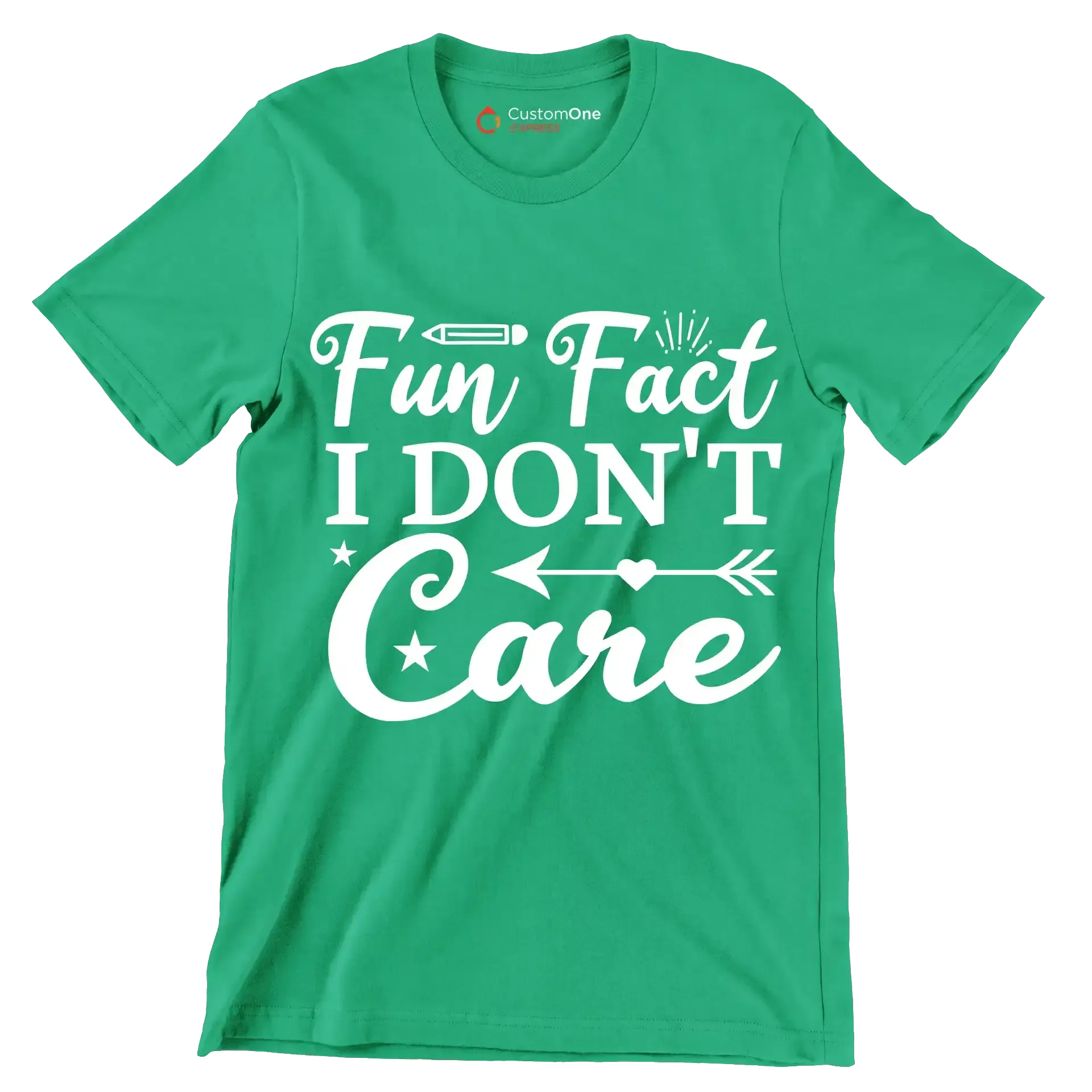 Fun fact I don't care - Sarcasm Themed T-Shirt-Green-S-Custom One Express