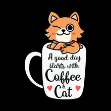 Funny Cat Coffee Mug Cat - Cat Themed T-Shirt-Black-S-Custom One Express