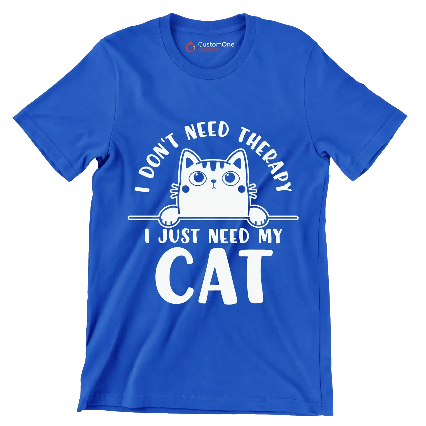 Funny Cats and Computers Halloween - Cat Themed T-Shirt-Blue-S-Custom One Express