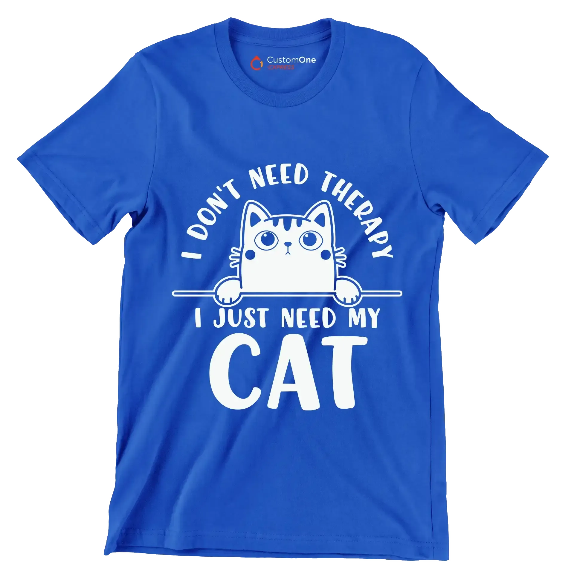 Funny Cats and Computers Halloween - Cat Themed T-Shirt-Blue-S-Custom One Express