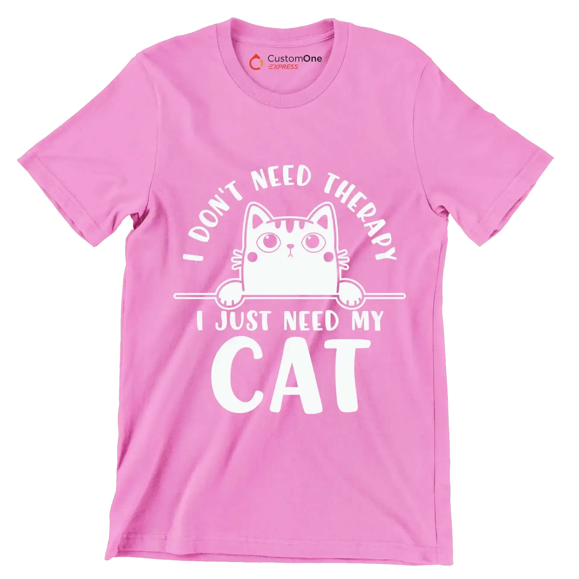Funny Cats and Computers Halloween - Cat Themed T-Shirt-Pink-S-Custom One Express