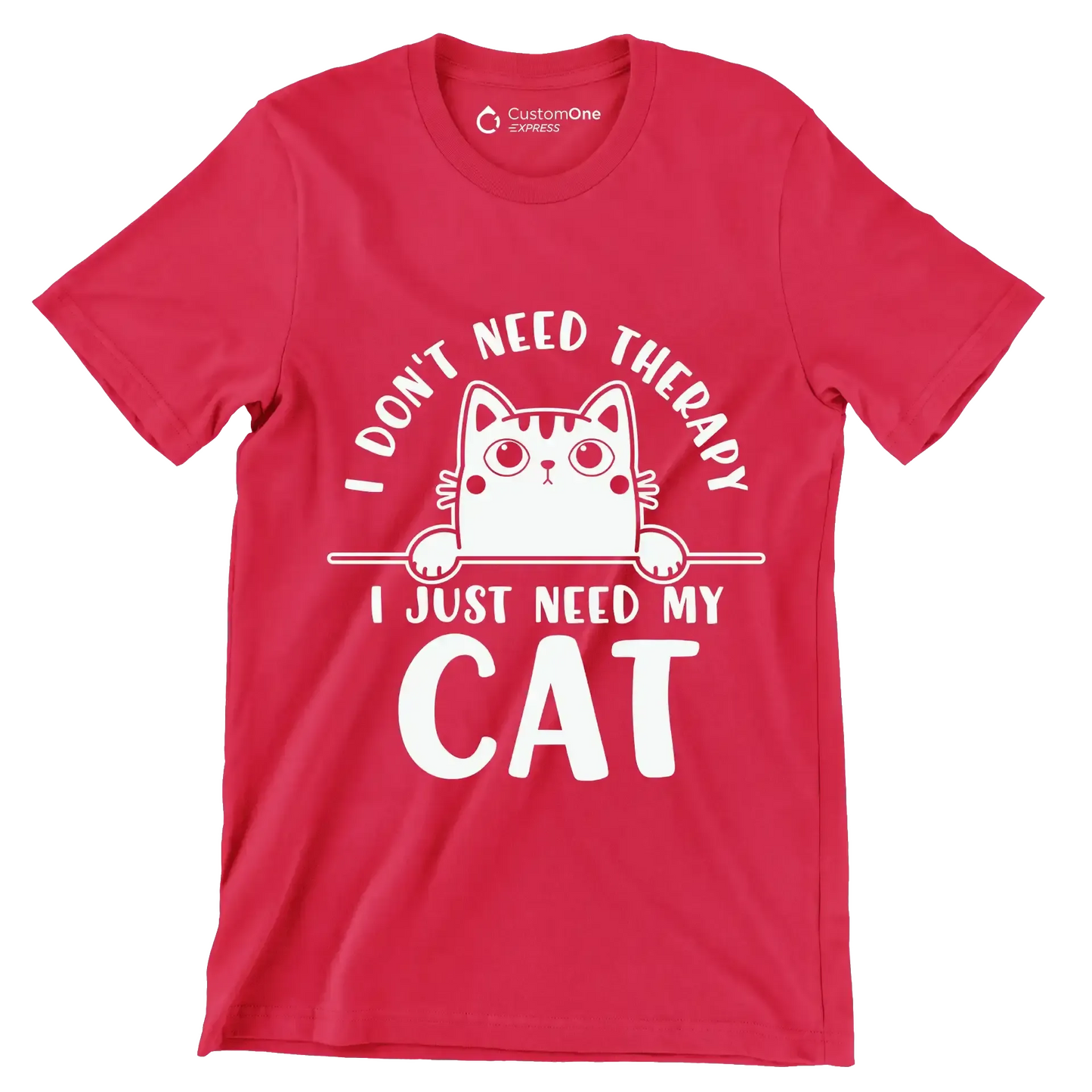Funny Cats and Computers Halloween - Cat Themed T-Shirt-Red-S-Custom One Express