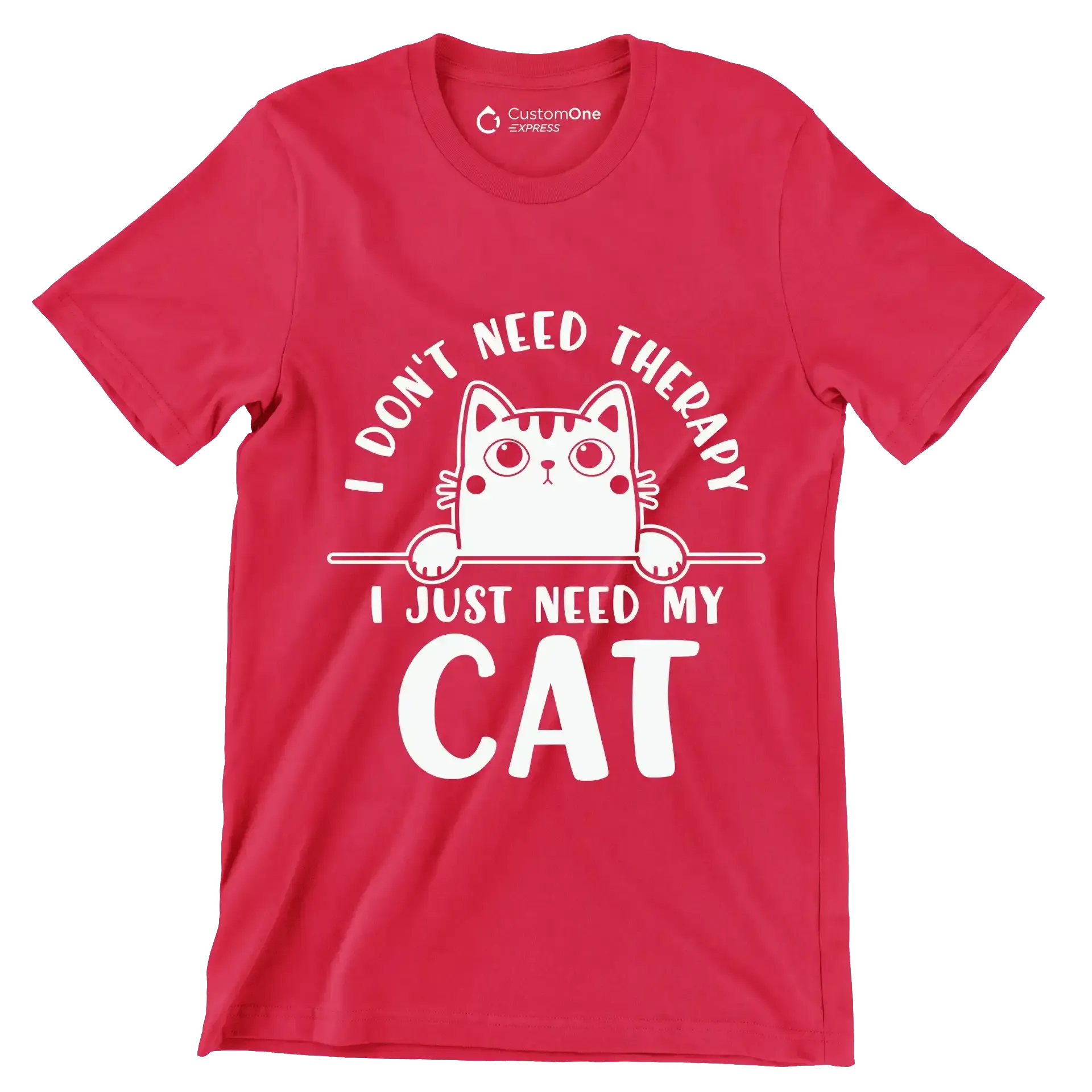 Funny Cats and Computers Halloween - Cat Themed T-Shirt-Red-S-Custom One Express