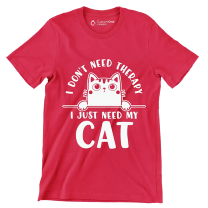 Funny Cats and Computers Halloween - Cat Themed T-Shirt-Red-S-Custom One Express