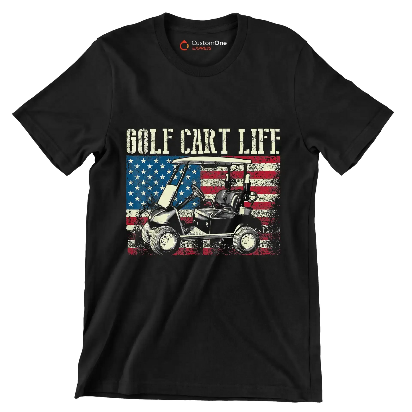 GOLF CART LIFE - Golf Themed T-Shirt-Black-S-Custom One Express