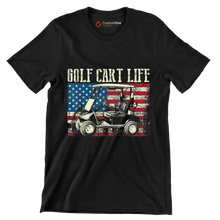 GOLF CART LIFE - Golf Themed T-Shirt-Black-S-Custom One Express