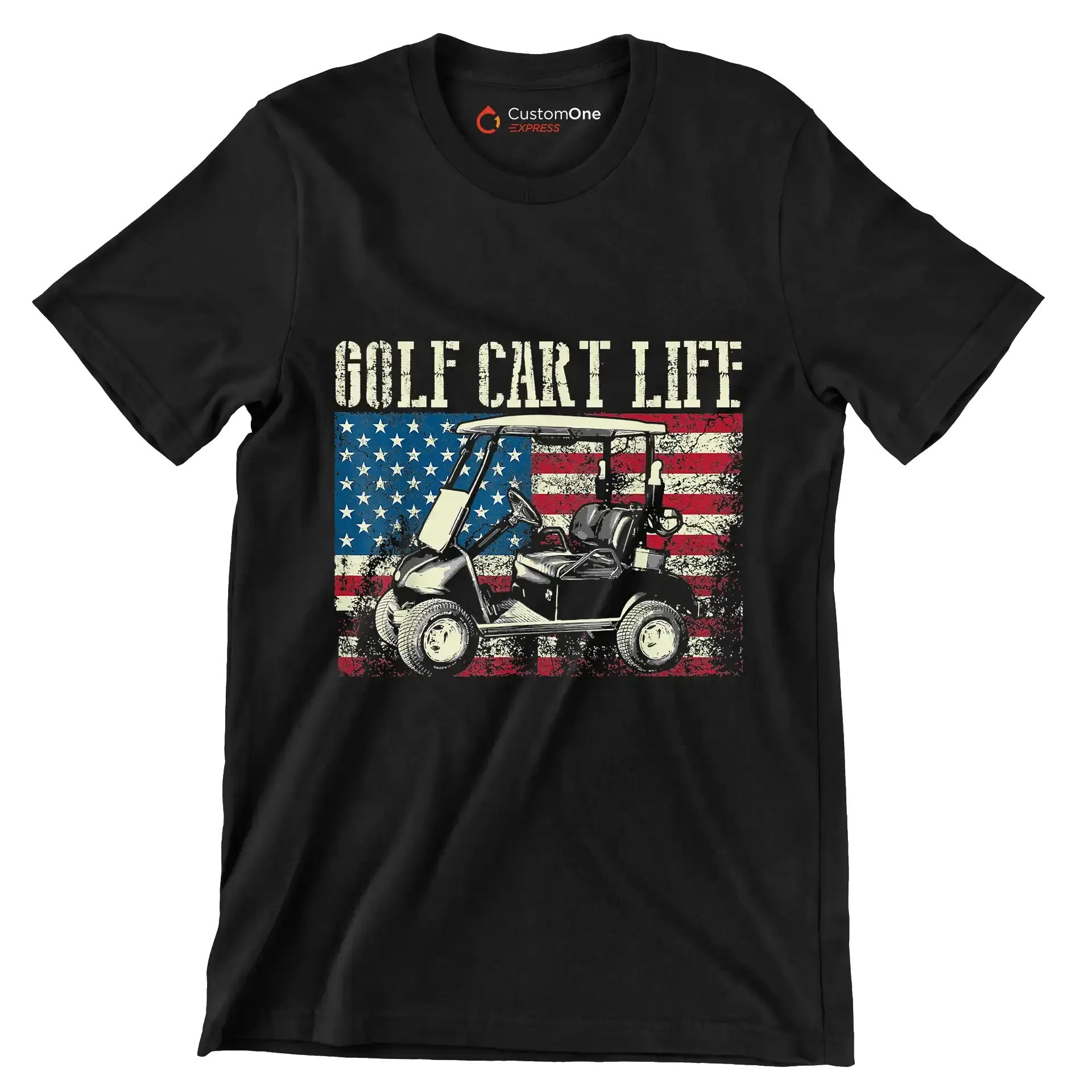 GOLF CART LIFE - Golf Themed T-Shirt-Black-S-Custom One Express