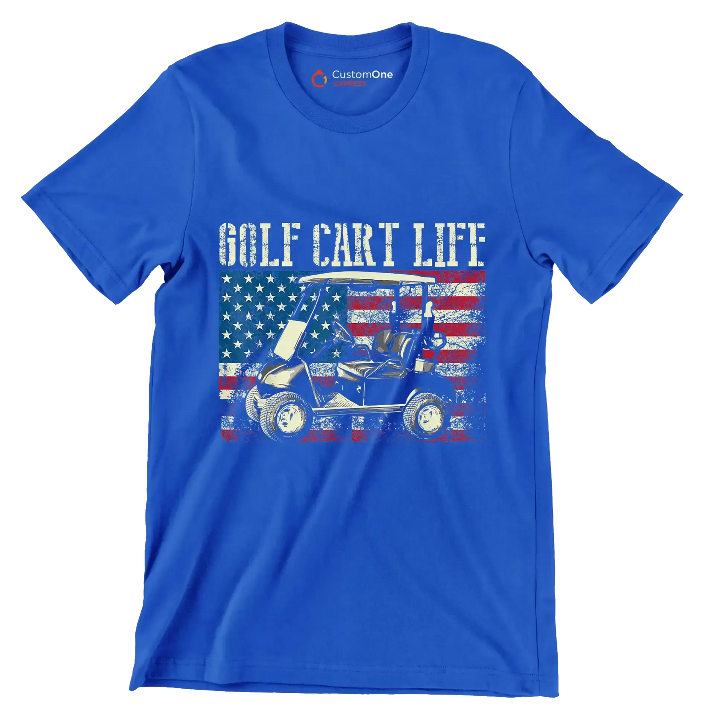 GOLF CART LIFE - Golf Themed T-Shirt-Blue-S-Custom One Express