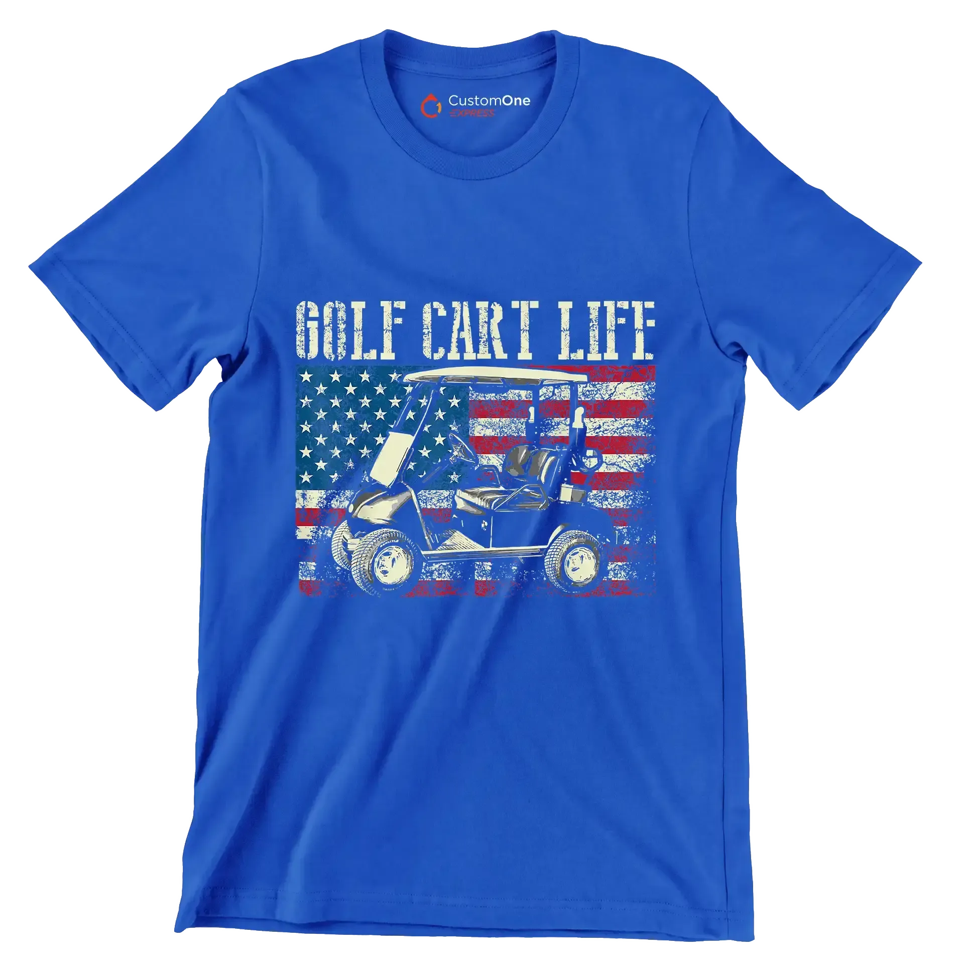 GOLF CART LIFE - Golf Themed T-Shirt-Blue-S-Custom One Express