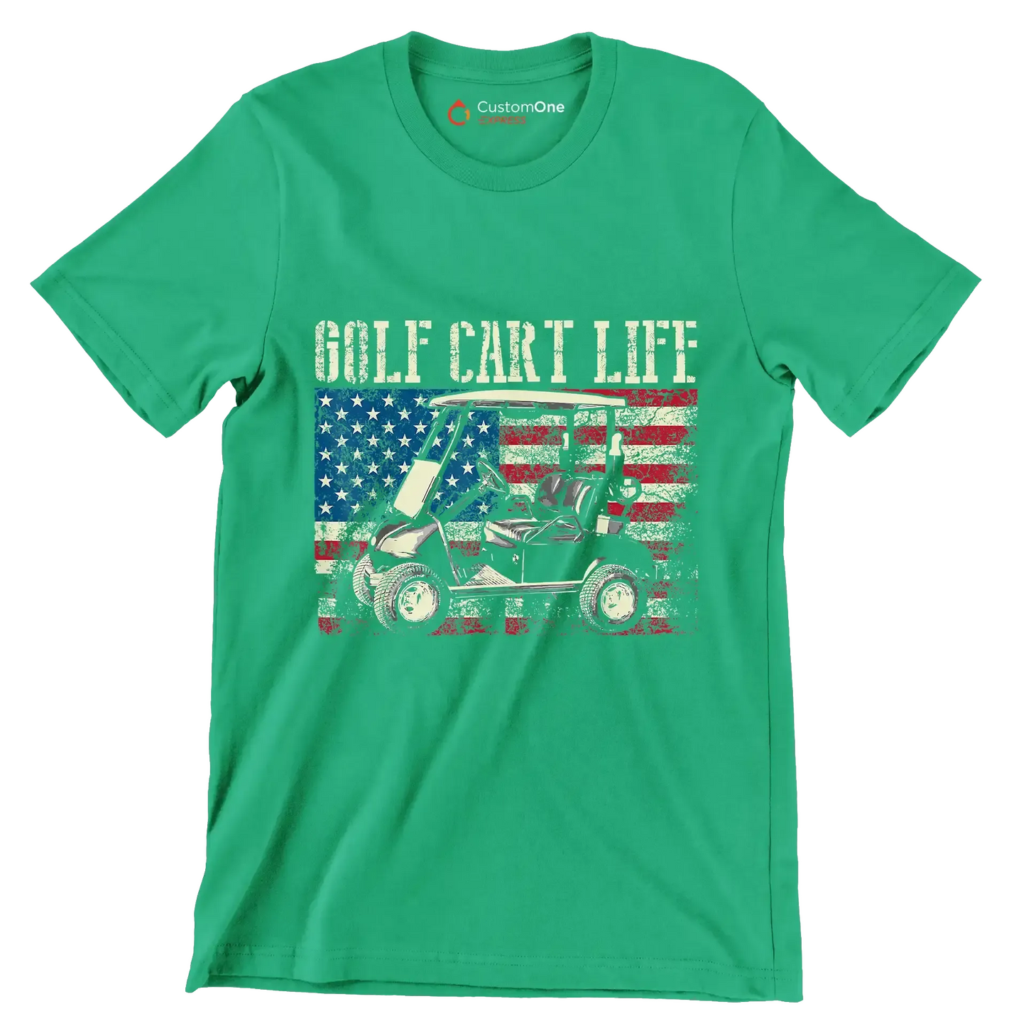 GOLF CART LIFE - Golf Themed T-Shirt-Green-S-Custom One Express