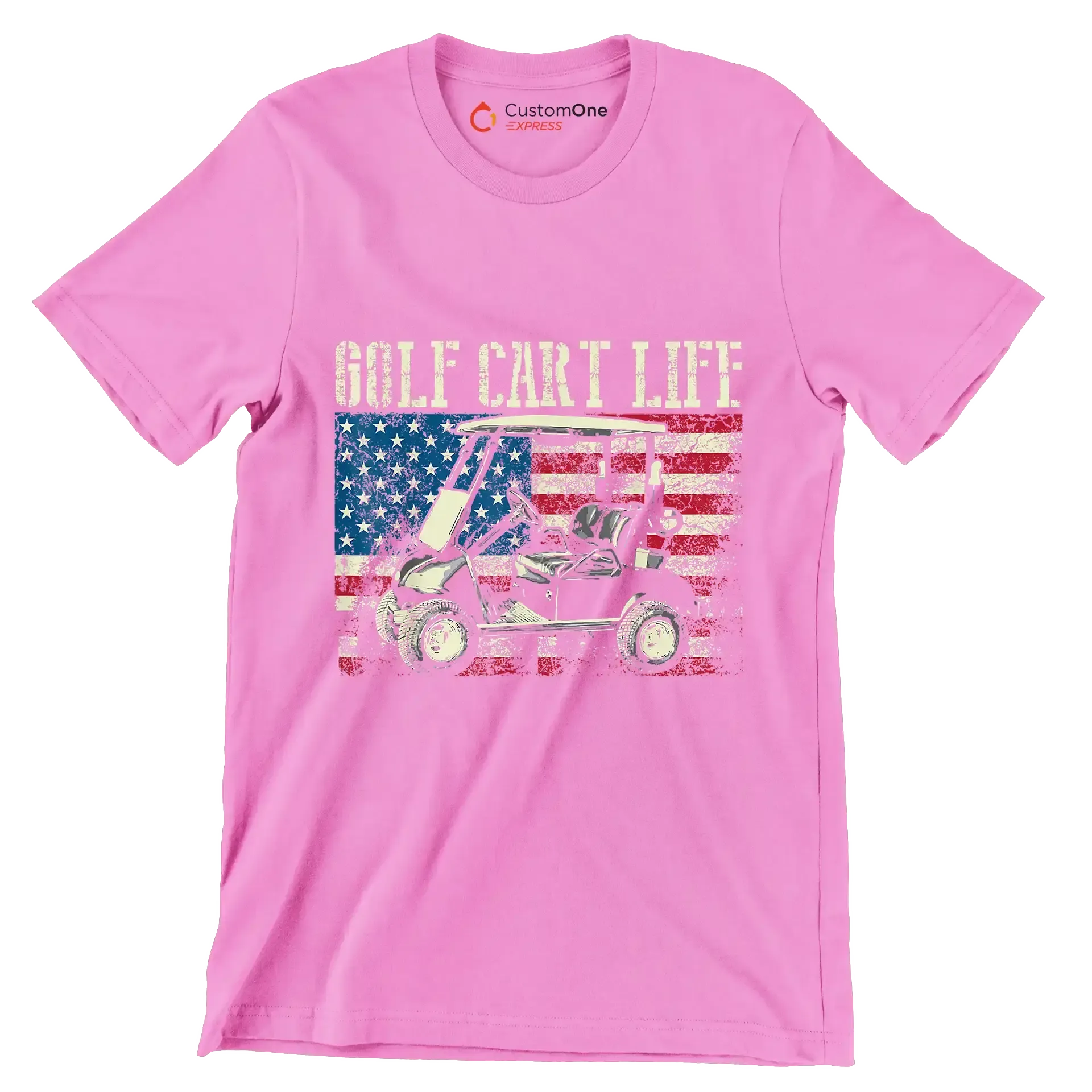 GOLF CART LIFE - Golf Themed T-Shirt-Pink-S-Custom One Express