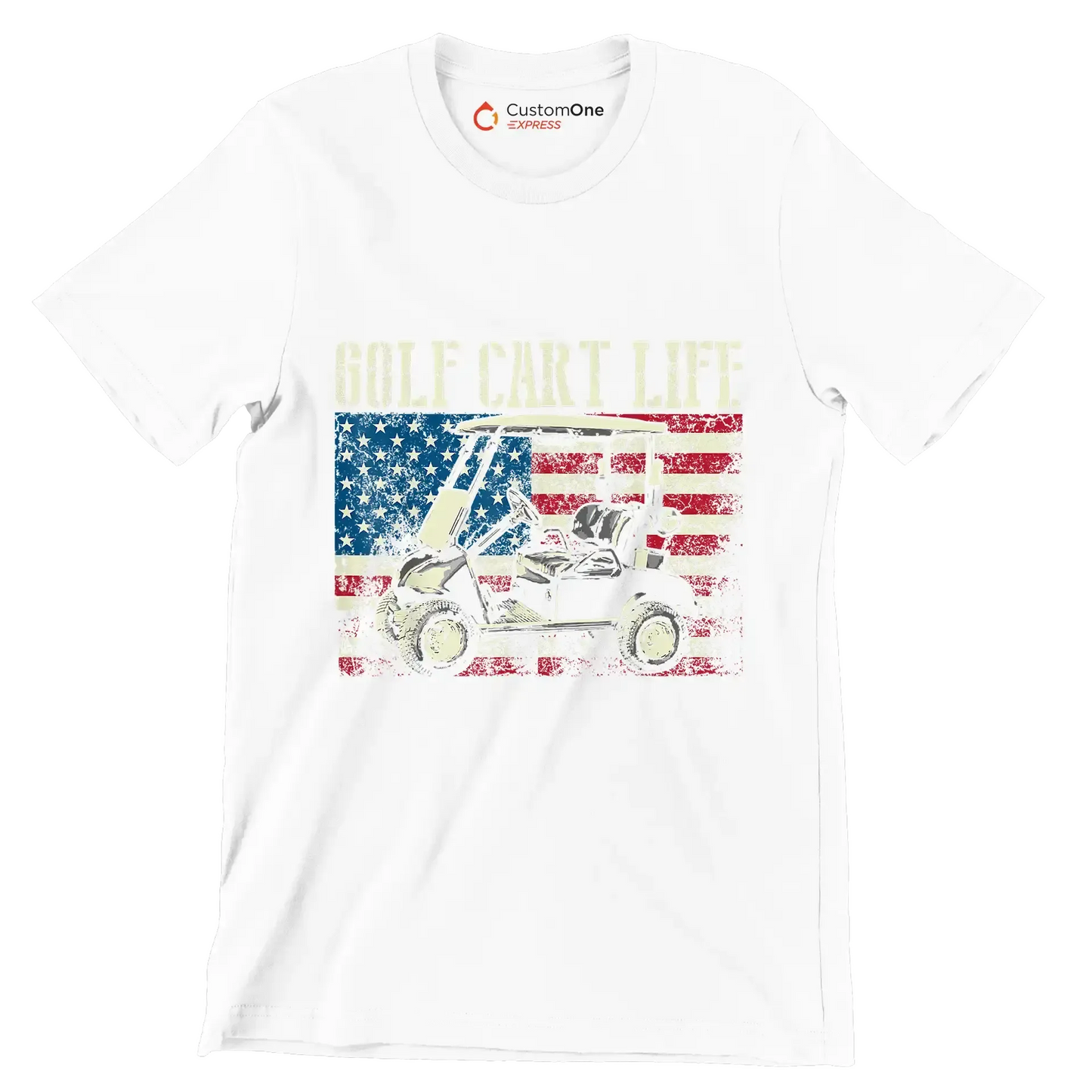 GOLF CART LIFE - Golf Themed T-Shirt-White-S-Custom One Express