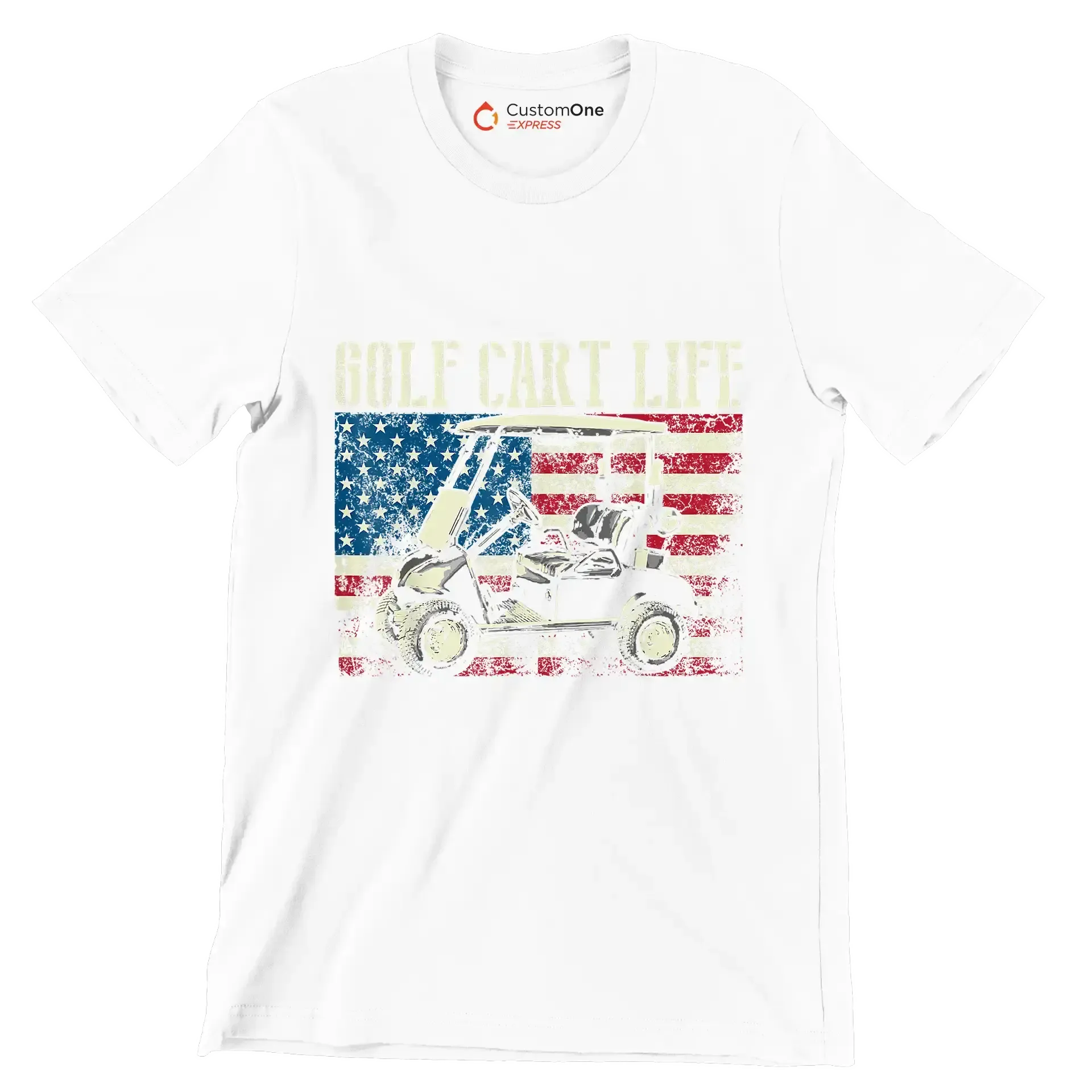 GOLF CART LIFE - Golf Themed T-Shirt-White-S-Custom One Express