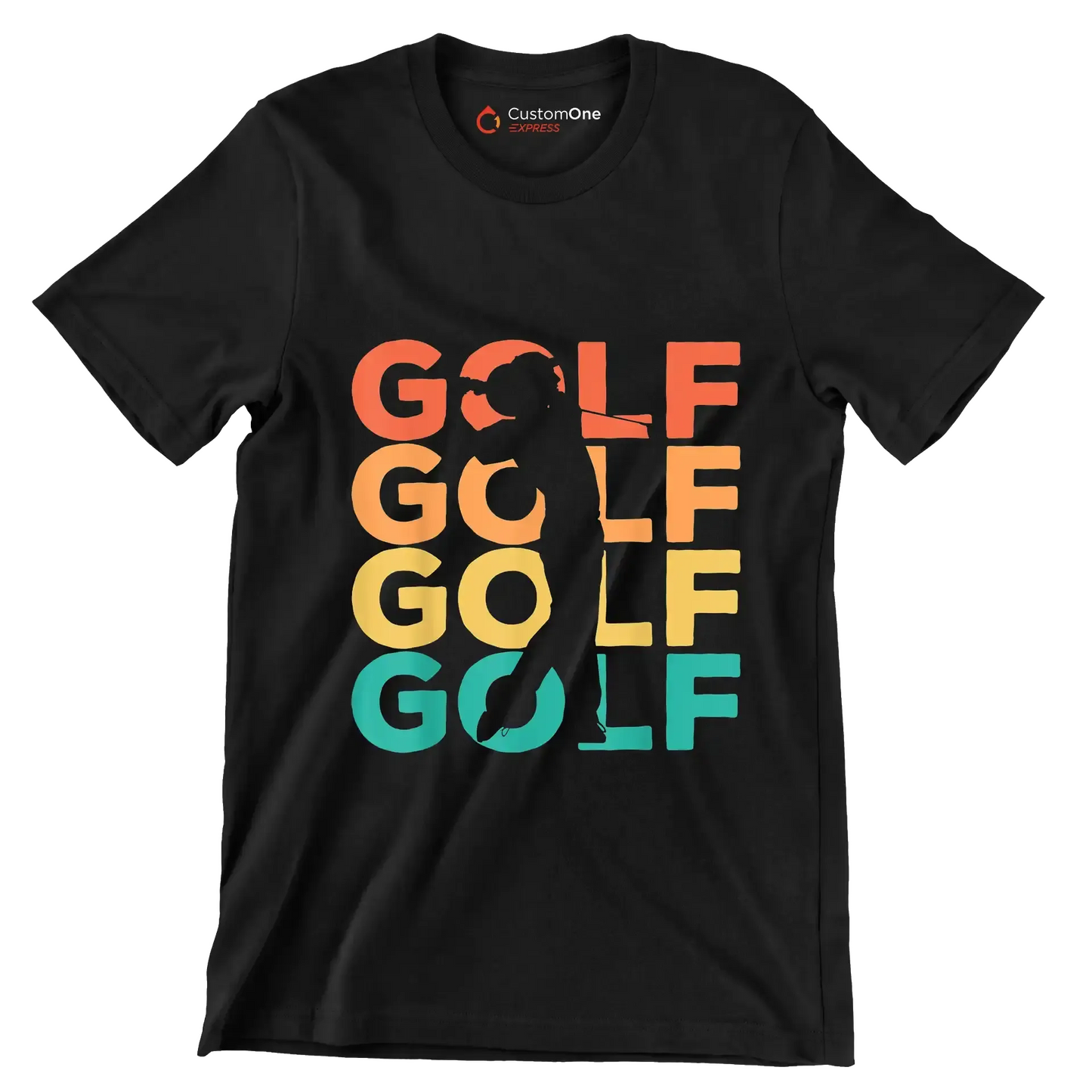 GOLF - Golf Themed T-Shirt-Black-S-Custom One Express