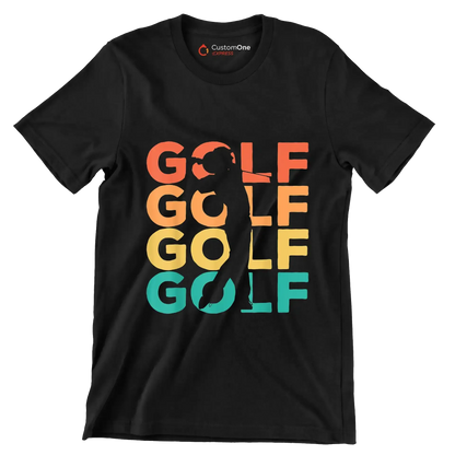 GOLF - Golf Themed T-Shirt-Black-S-Custom One Express