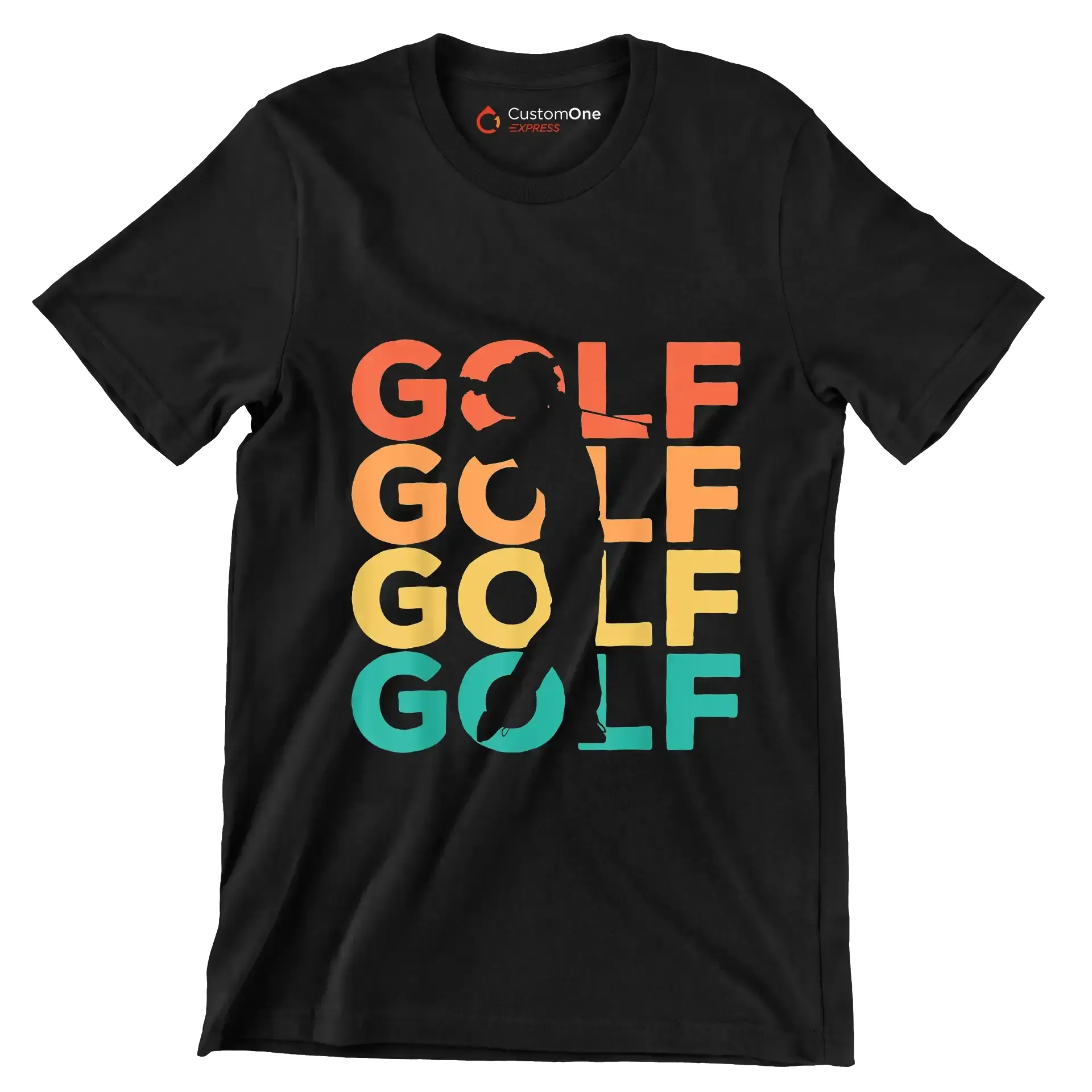 GOLF - Golf Themed T-Shirt-Black-S-Custom One Express