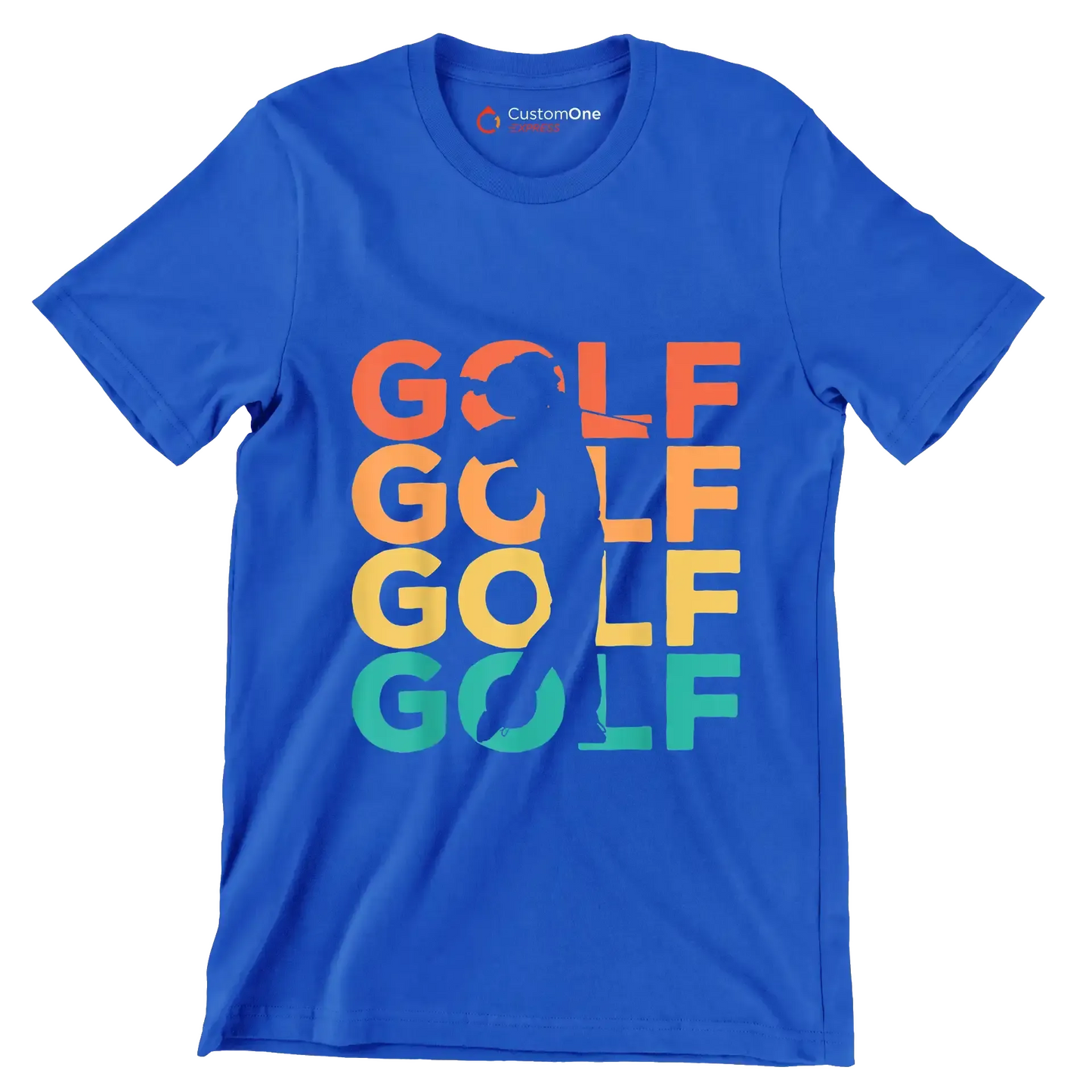GOLF - Golf Themed T-Shirt-Blue-S-Custom One Express