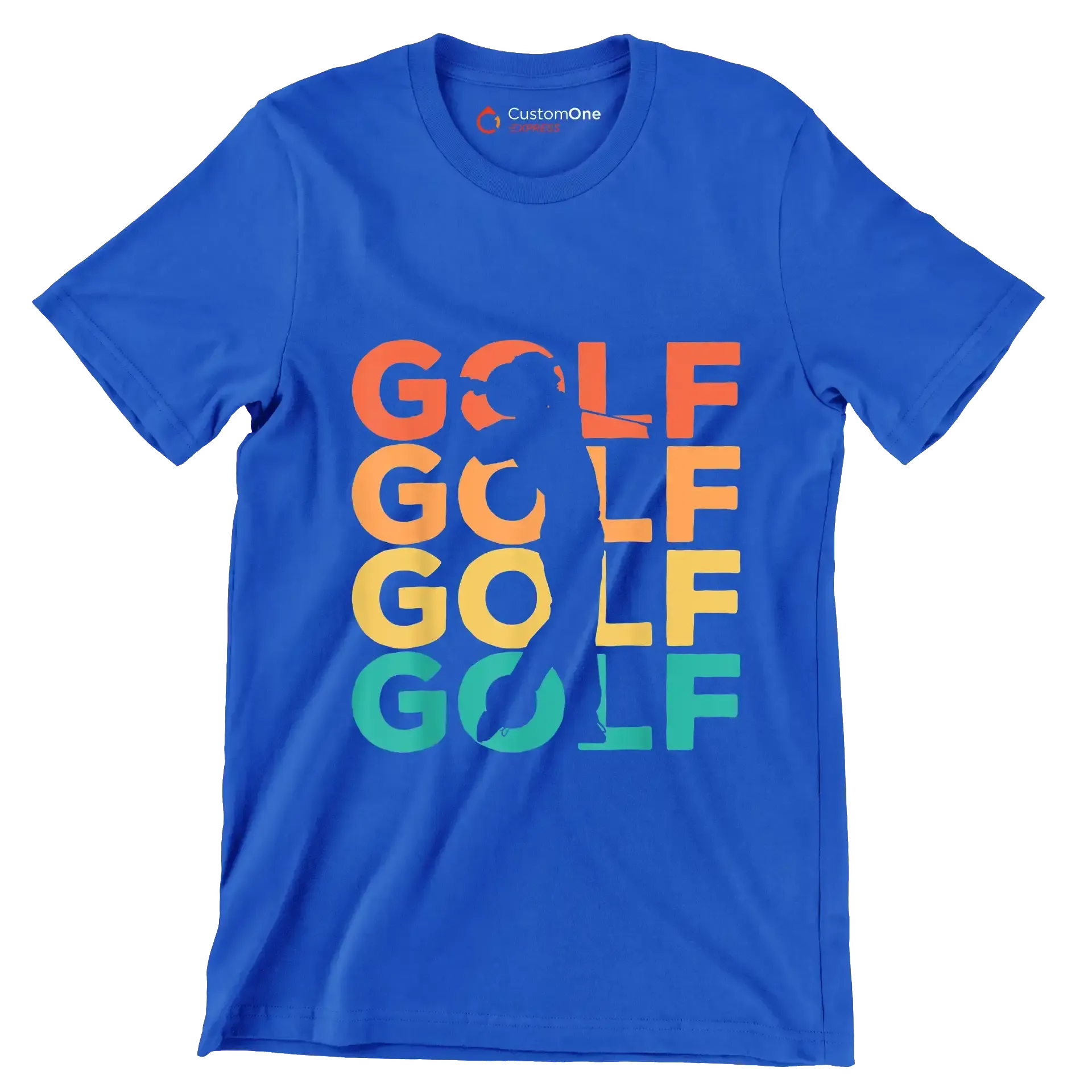 GOLF - Golf Themed T-Shirt-Blue-S-Custom One Express