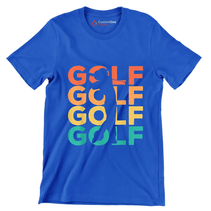 GOLF - Golf Themed T-Shirt-Blue-S-Custom One Express