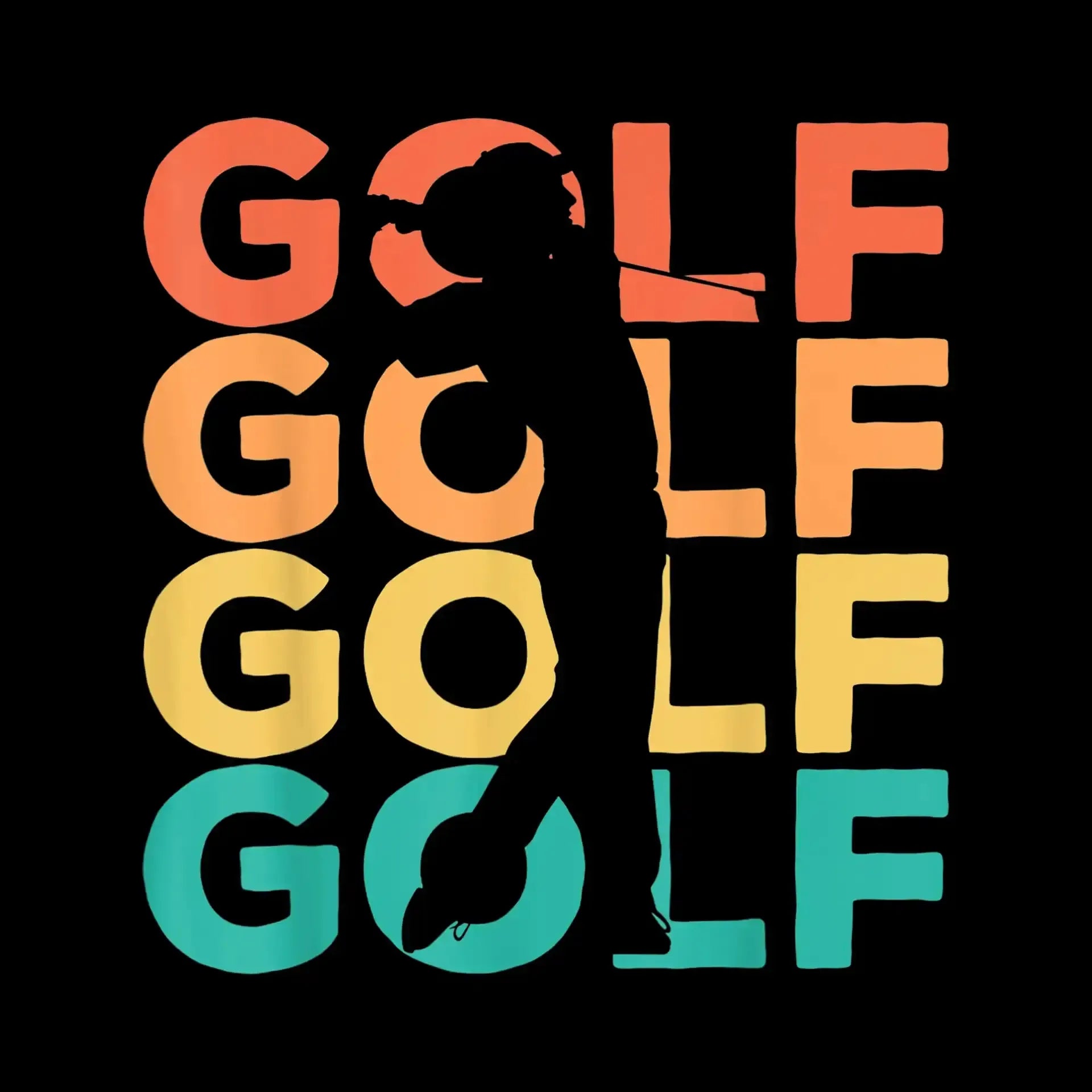 GOLF - Golf Themed T-Shirt-Black-S-Custom One Express