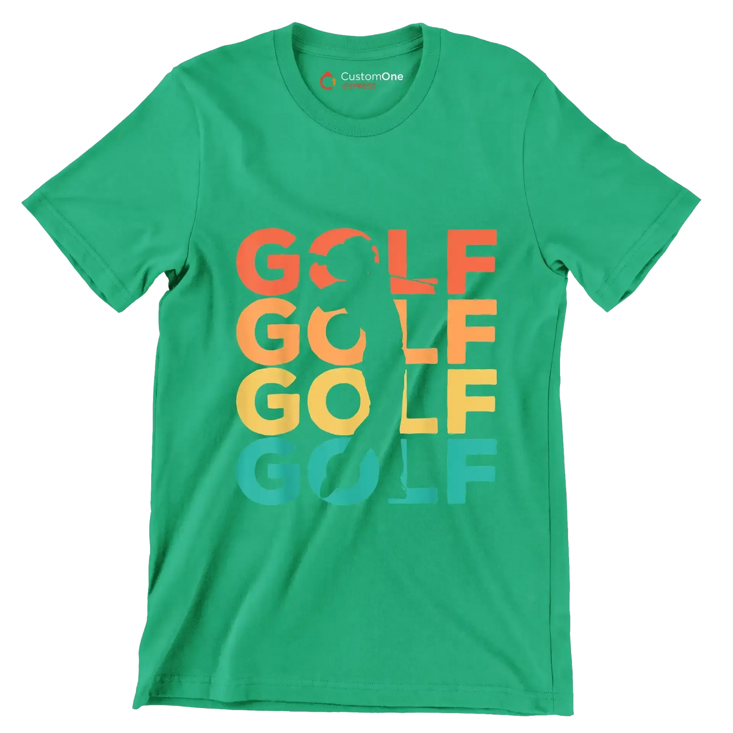 GOLF - Golf Themed T-Shirt-Green-S-Custom One Express