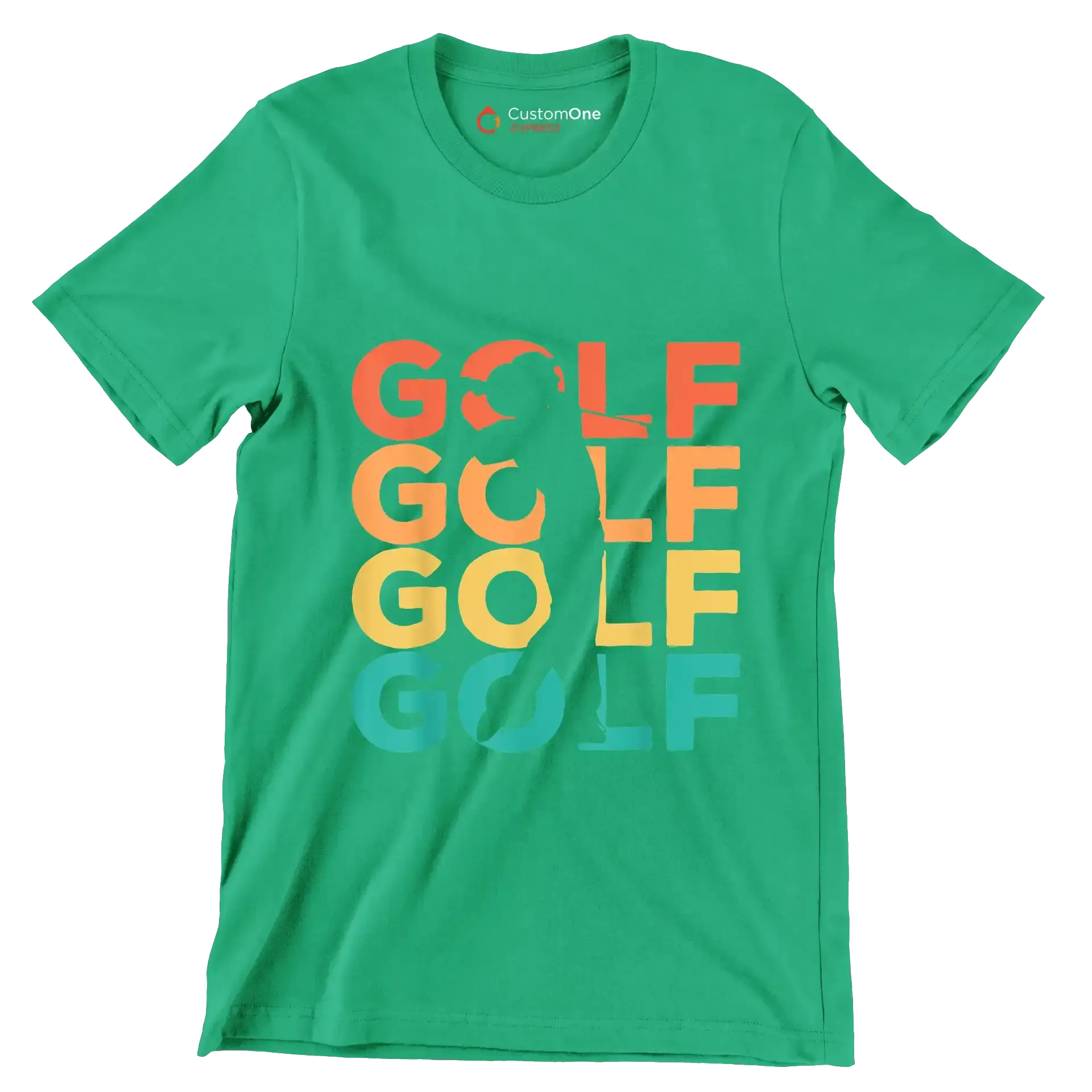 GOLF - Golf Themed T-Shirt-Green-S-Custom One Express