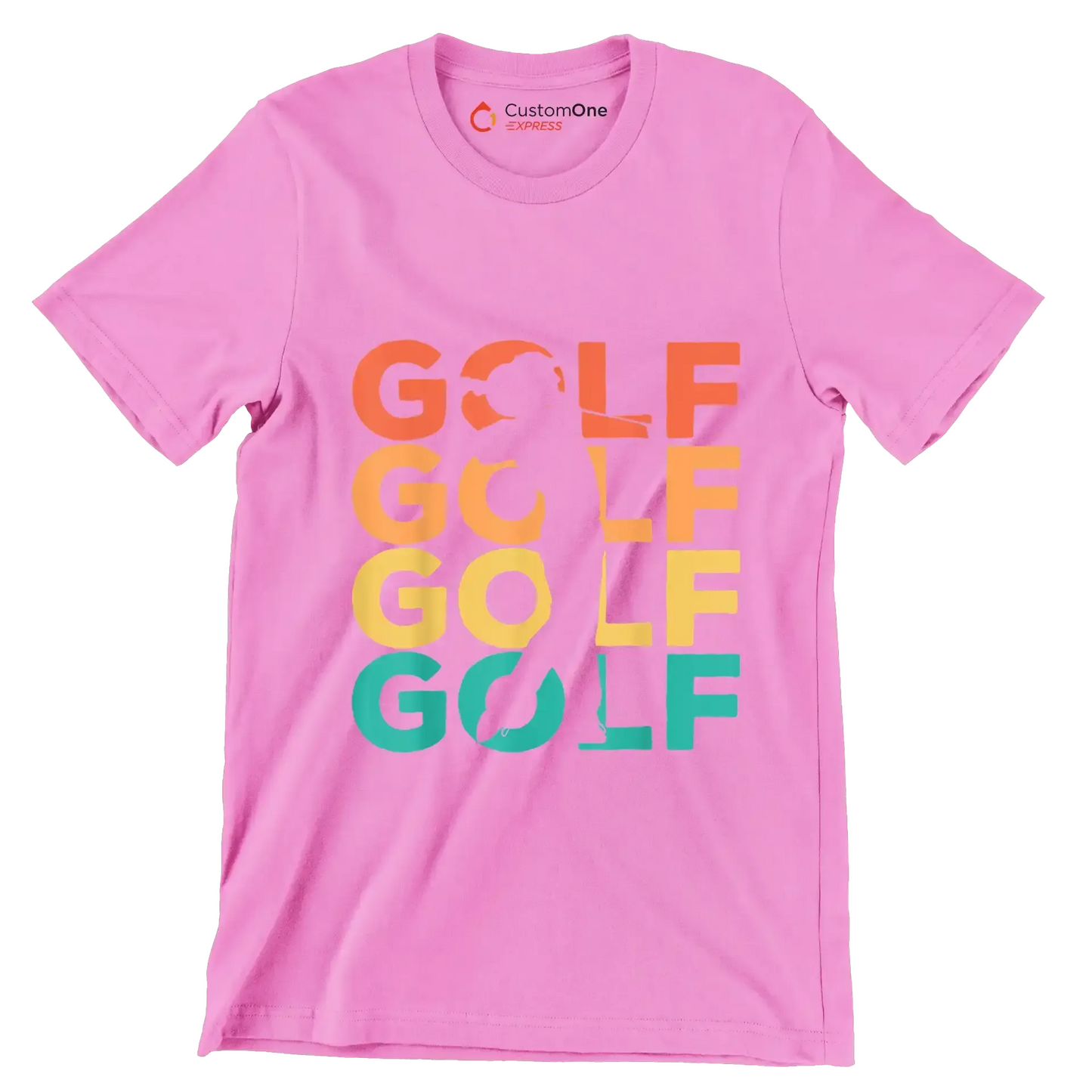 GOLF - Golf Themed T-Shirt-Pink-S-Custom One Express