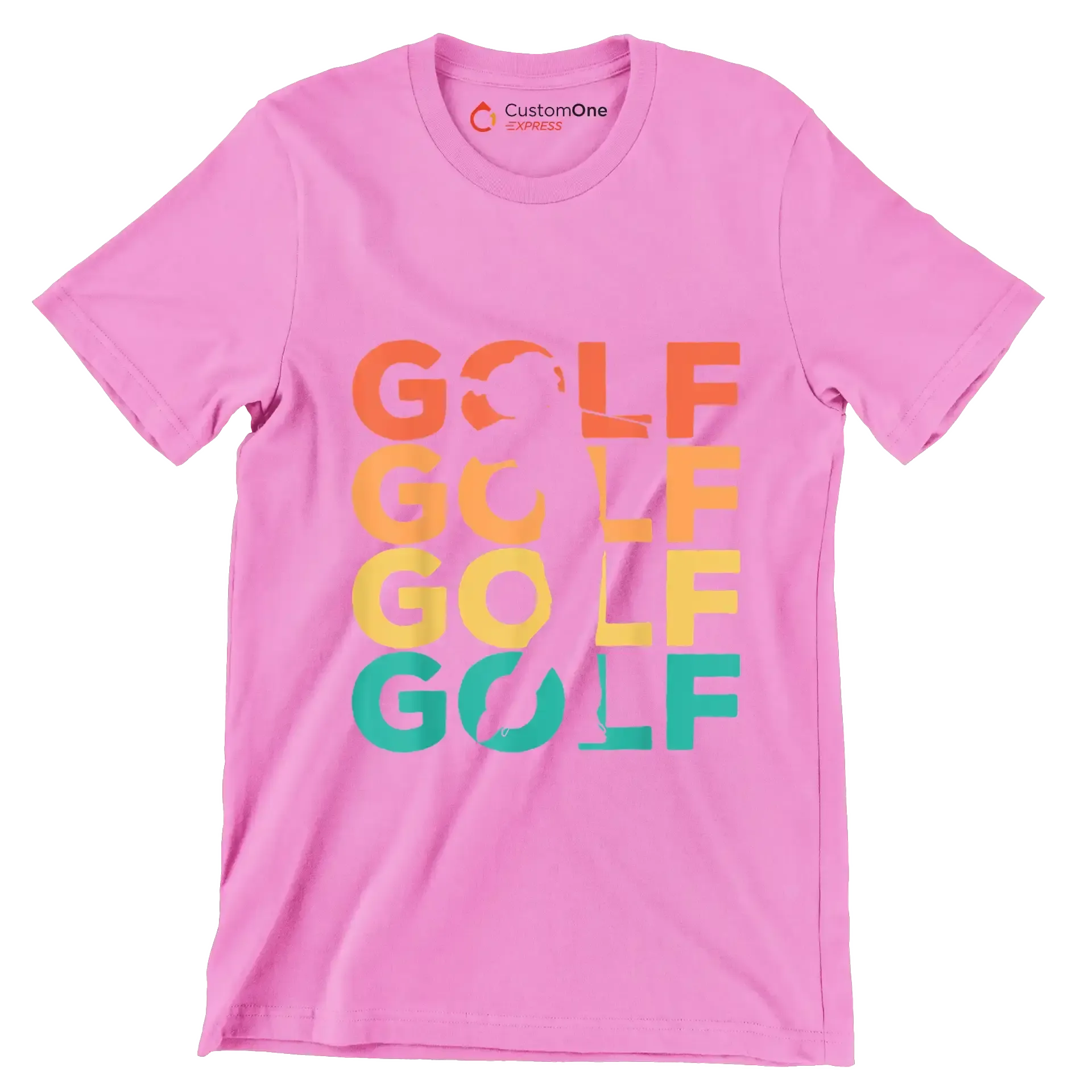 GOLF - Golf Themed T-Shirt-Pink-S-Custom One Express