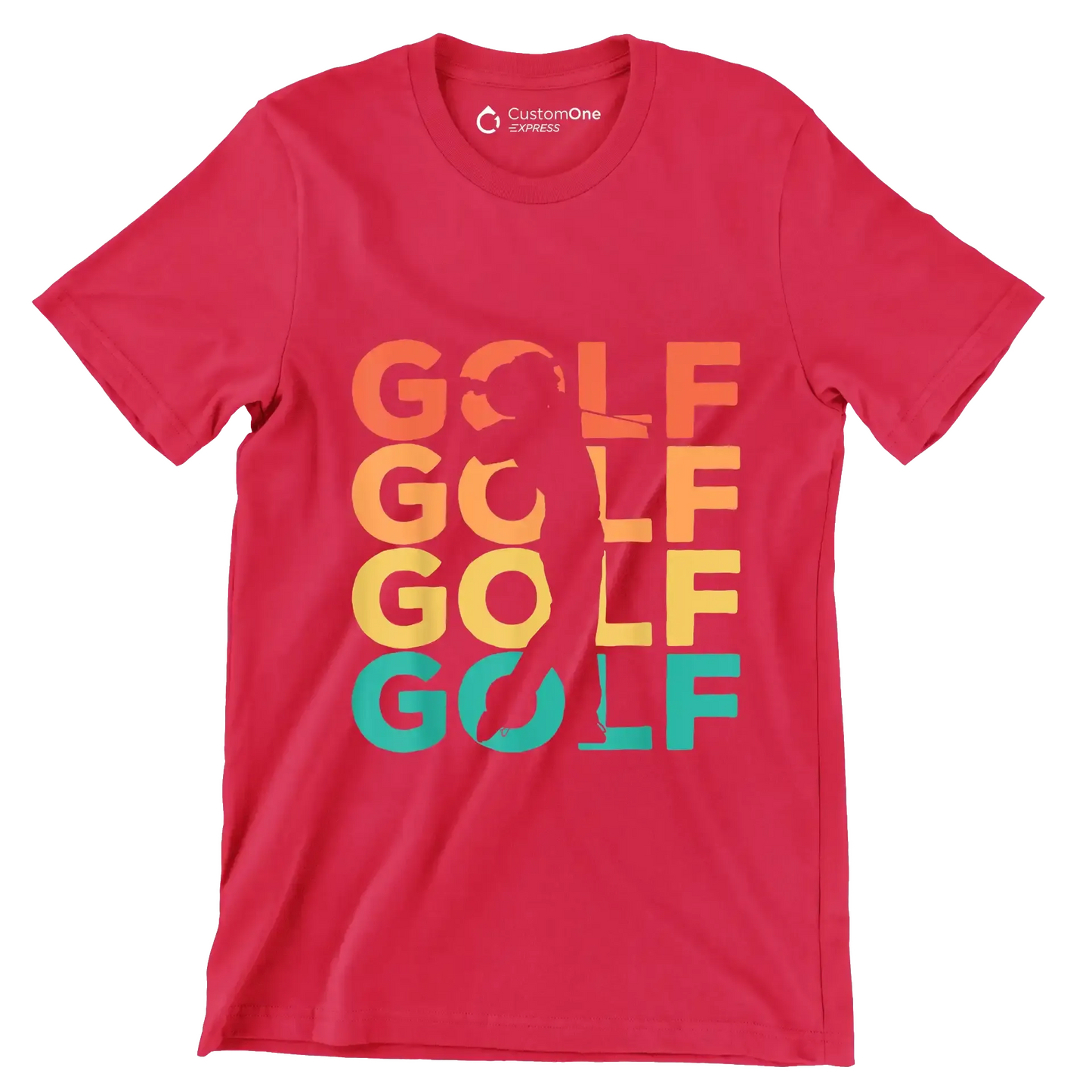 GOLF - Golf Themed T-Shirt-Red-S-Custom One Express