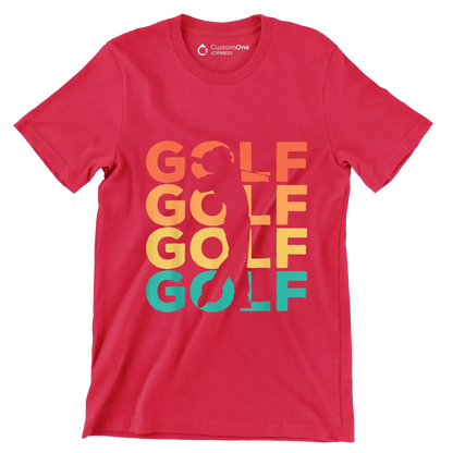 GOLF - Golf Themed T-Shirt-Red-S-Custom One Express