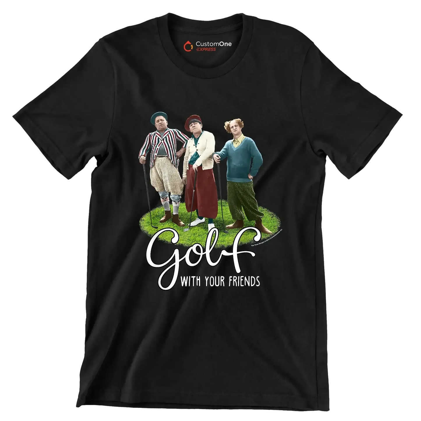 GOLF WITH YOUR FRIENDS - Golf Themed T-Shirt-Black-S-Custom One Express