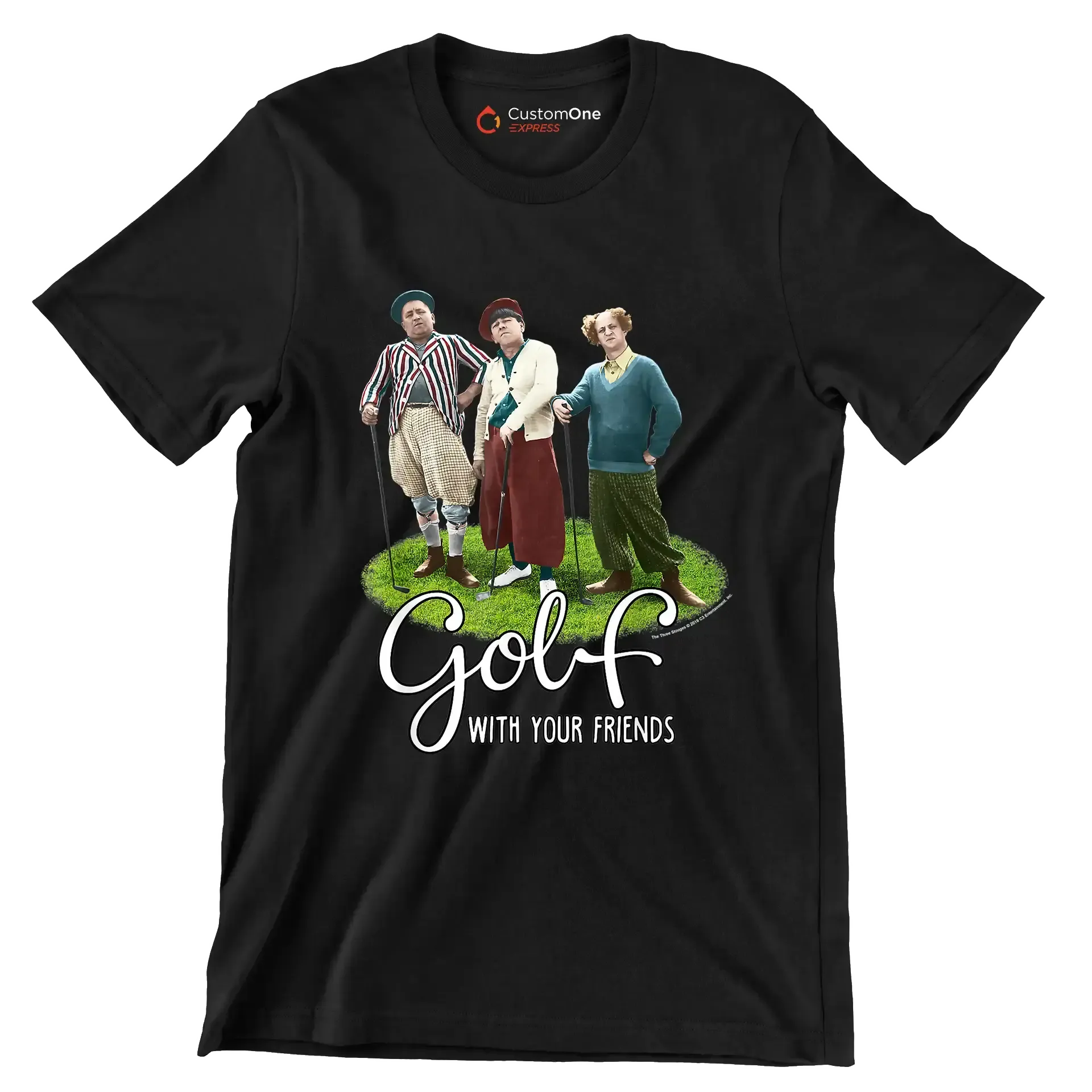 GOLF WITH YOUR FRIENDS - Golf Themed T-Shirt-Black-S-Custom One Express