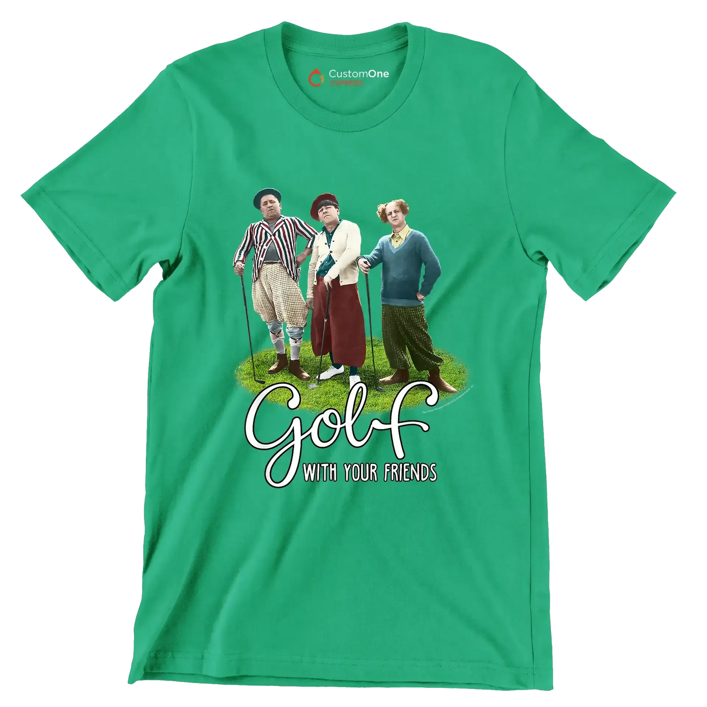 GOLF WITH YOUR FRIENDS - Golf Themed T-Shirt-Green-S-Custom One Express