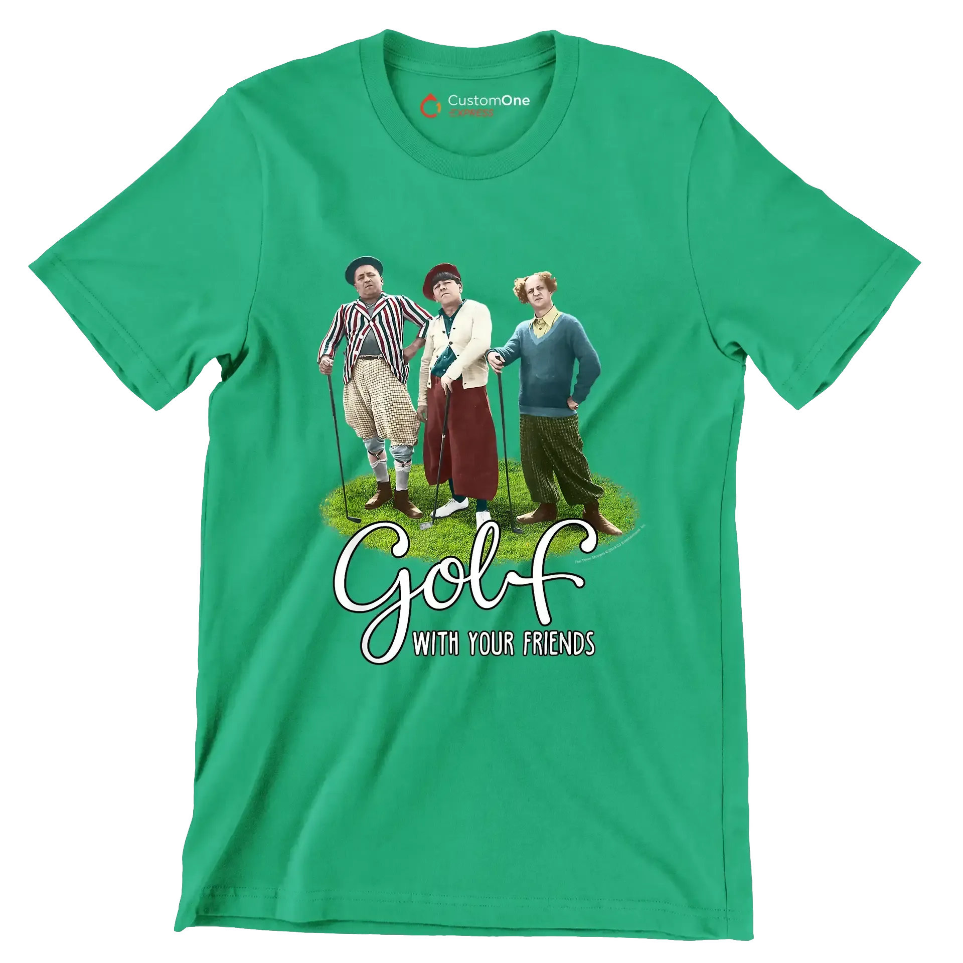 GOLF WITH YOUR FRIENDS - Golf Themed T-Shirt-Green-S-Custom One Express