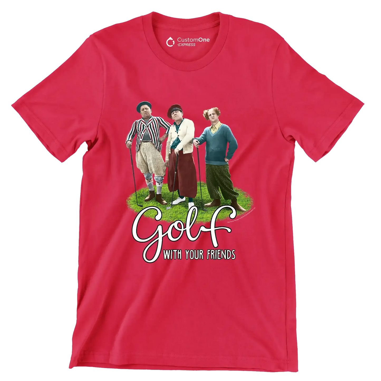 GOLF WITH YOUR FRIENDS - Golf Themed T-Shirt-Red-S-Custom One Express