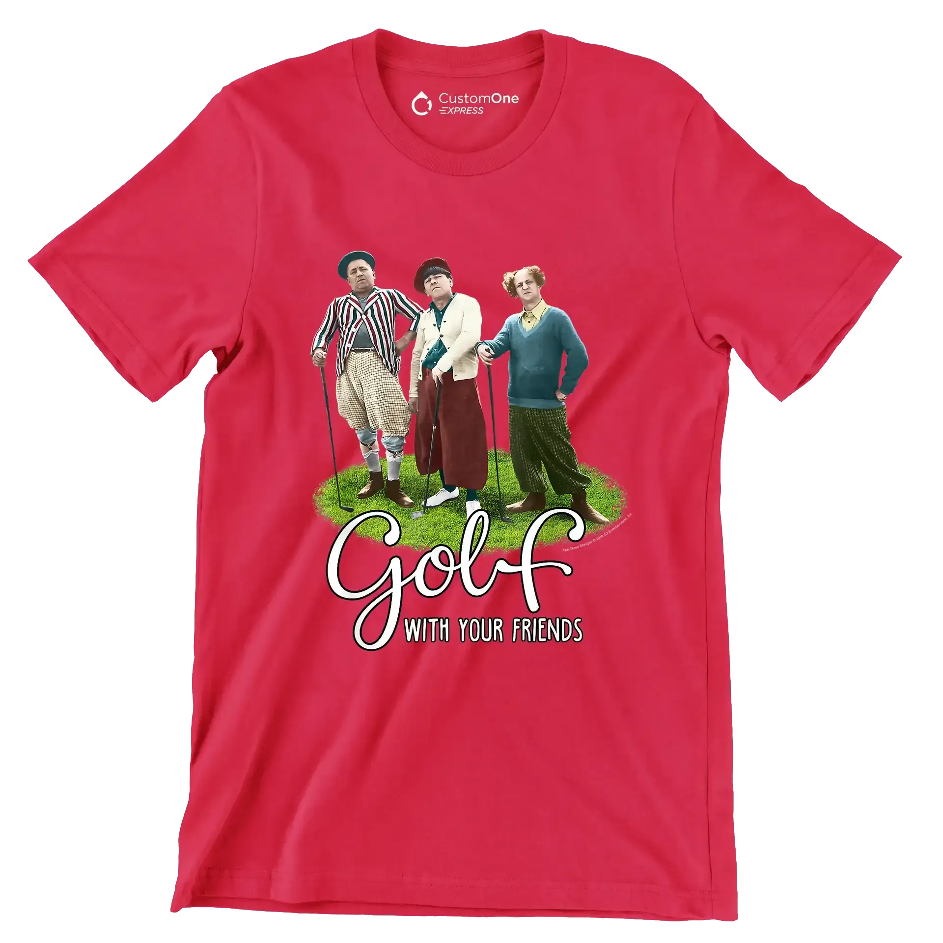 GOLF WITH YOUR FRIENDS - Golf Themed T-Shirt-Red-S-Custom One Express