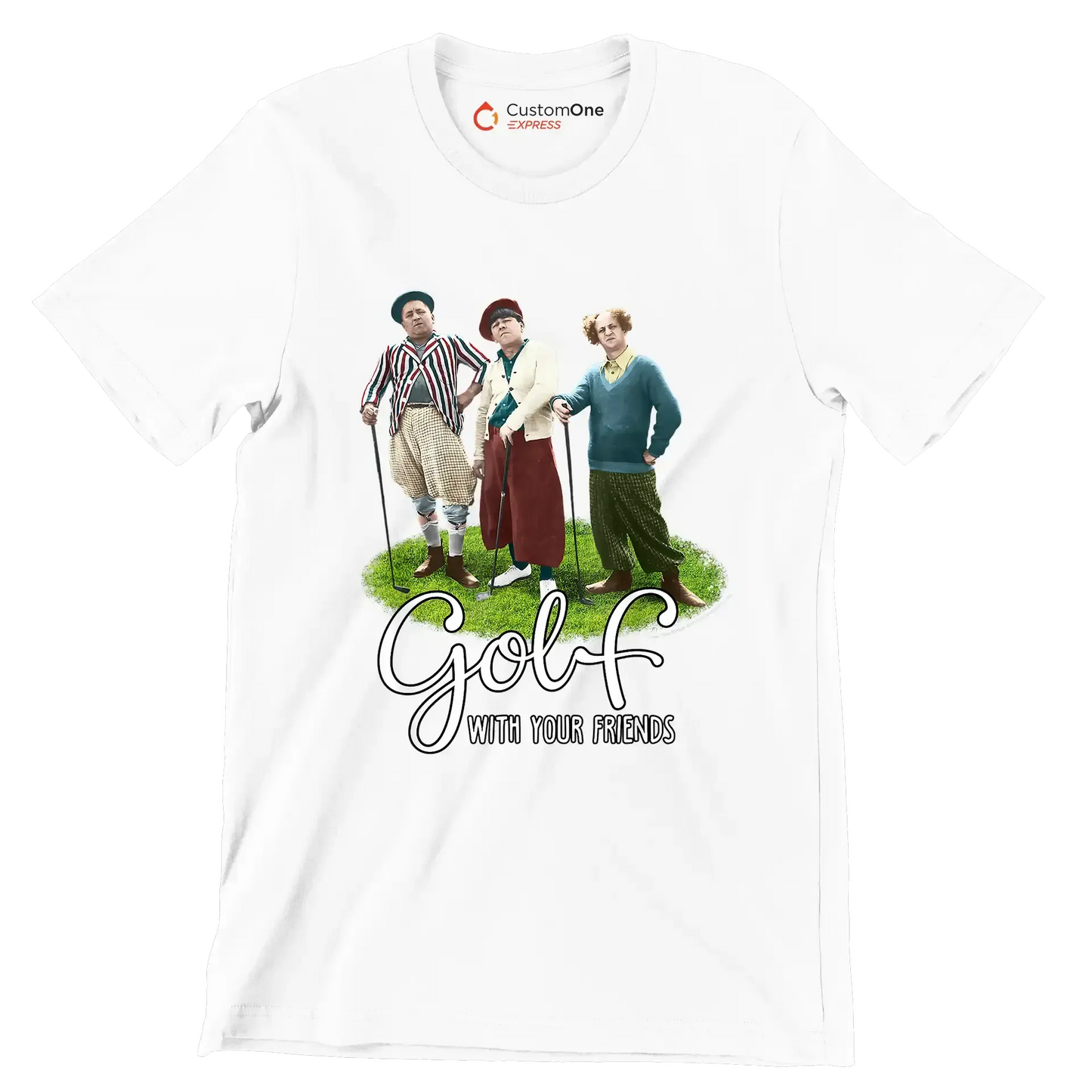 GOLF WITH YOUR FRIENDS - Golf Themed T-Shirt-White-S-Custom One Express