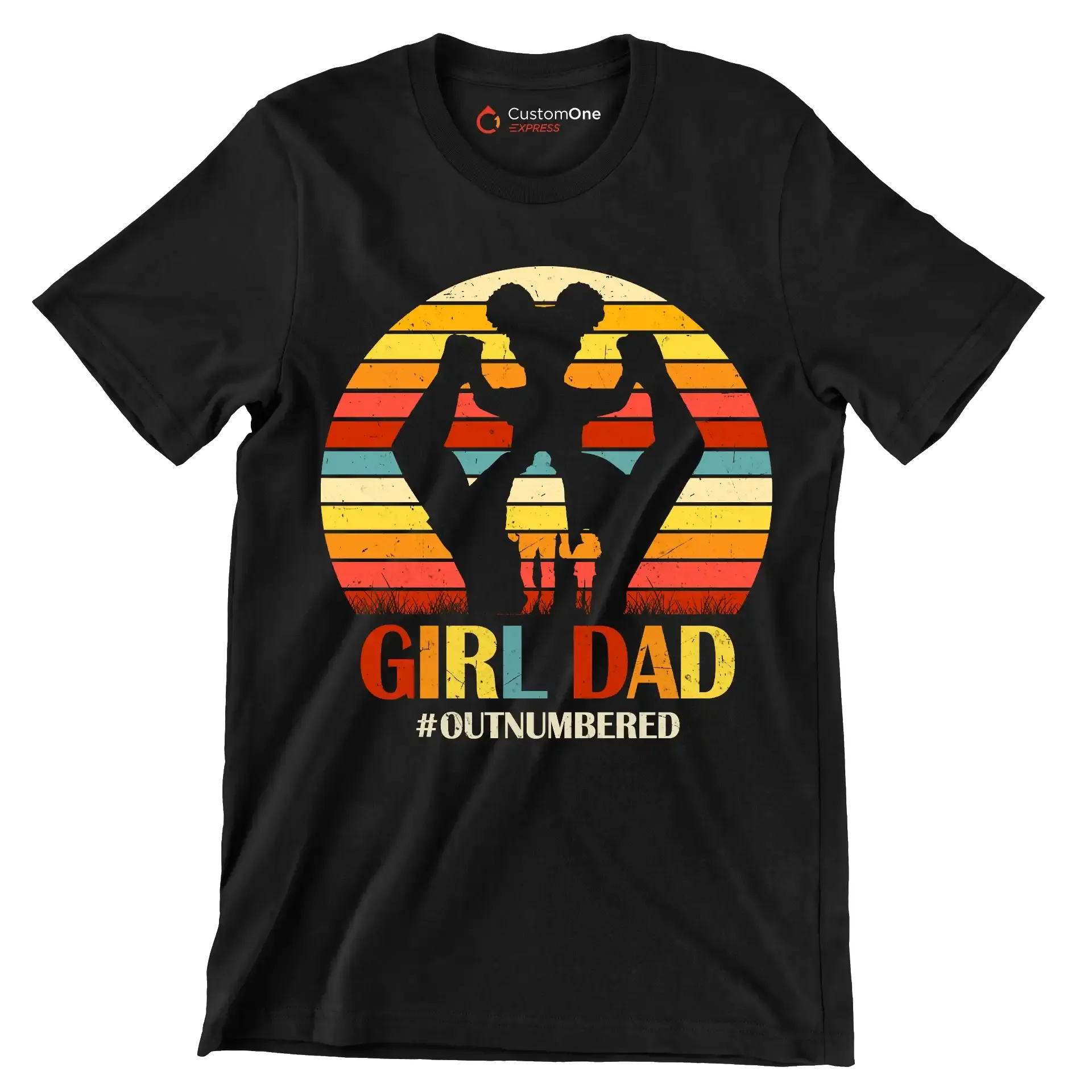 Girl Dad - Father’s Day T-Shirt-Black-S-Custom One Express