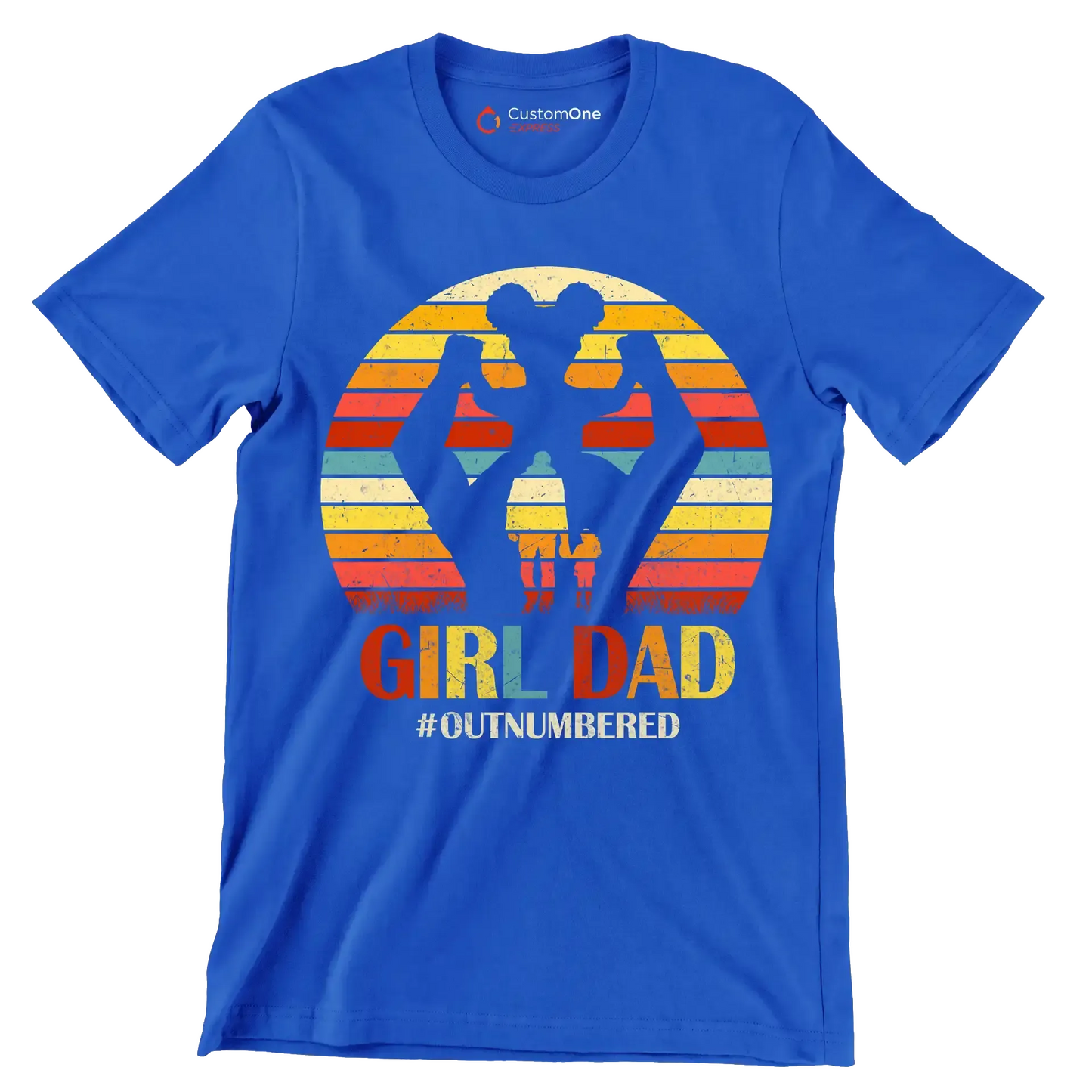 Girl Dad - Father’s Day T-Shirt-Blue-S-Custom One Express