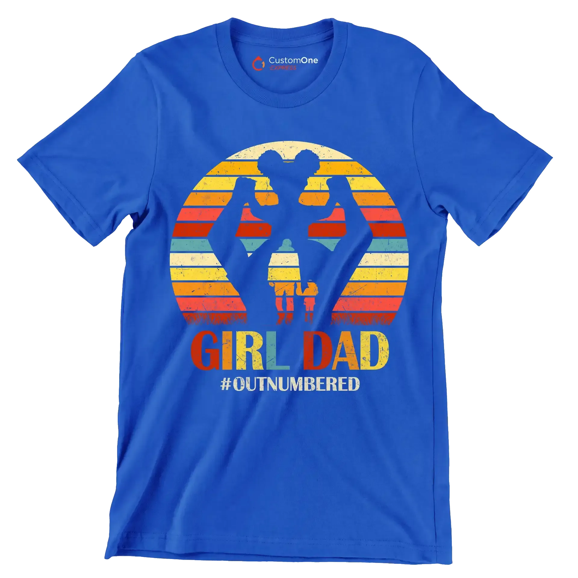 Girl Dad - Father’s Day T-Shirt-Blue-S-Custom One Express