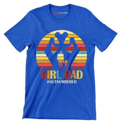Girl Dad - Father’s Day T-Shirt-Blue-S-Custom One Express